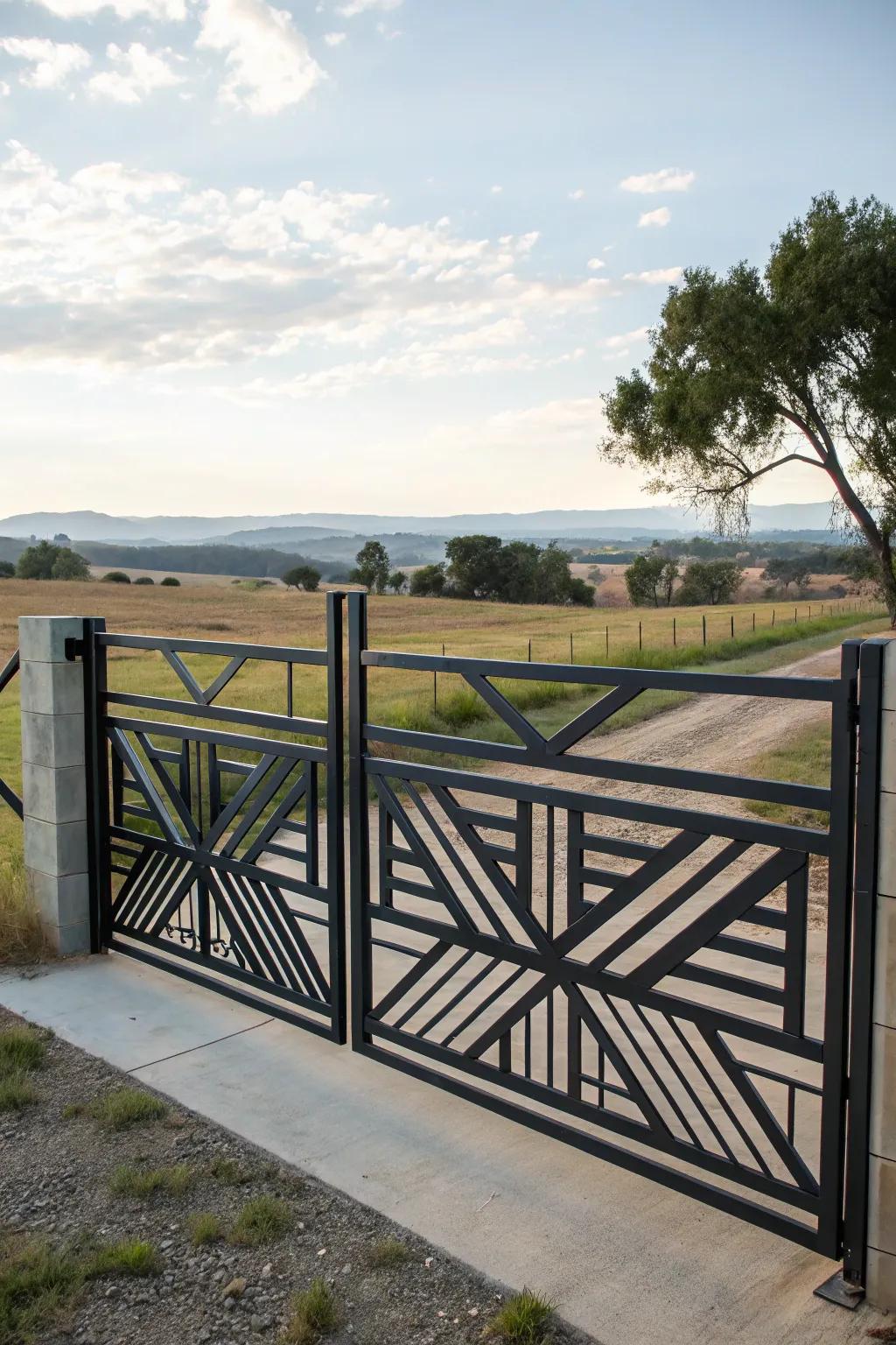 Elevate your entrance with a striking geometric design.
