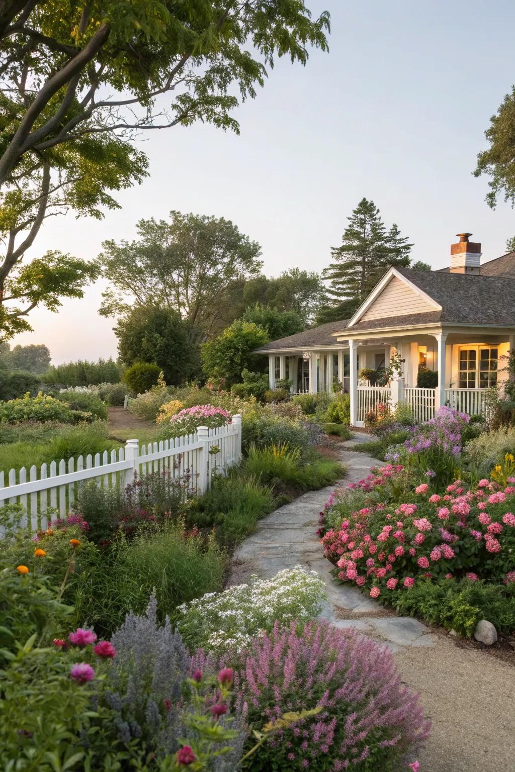 Native plants add natural beauty and require less maintenance.
