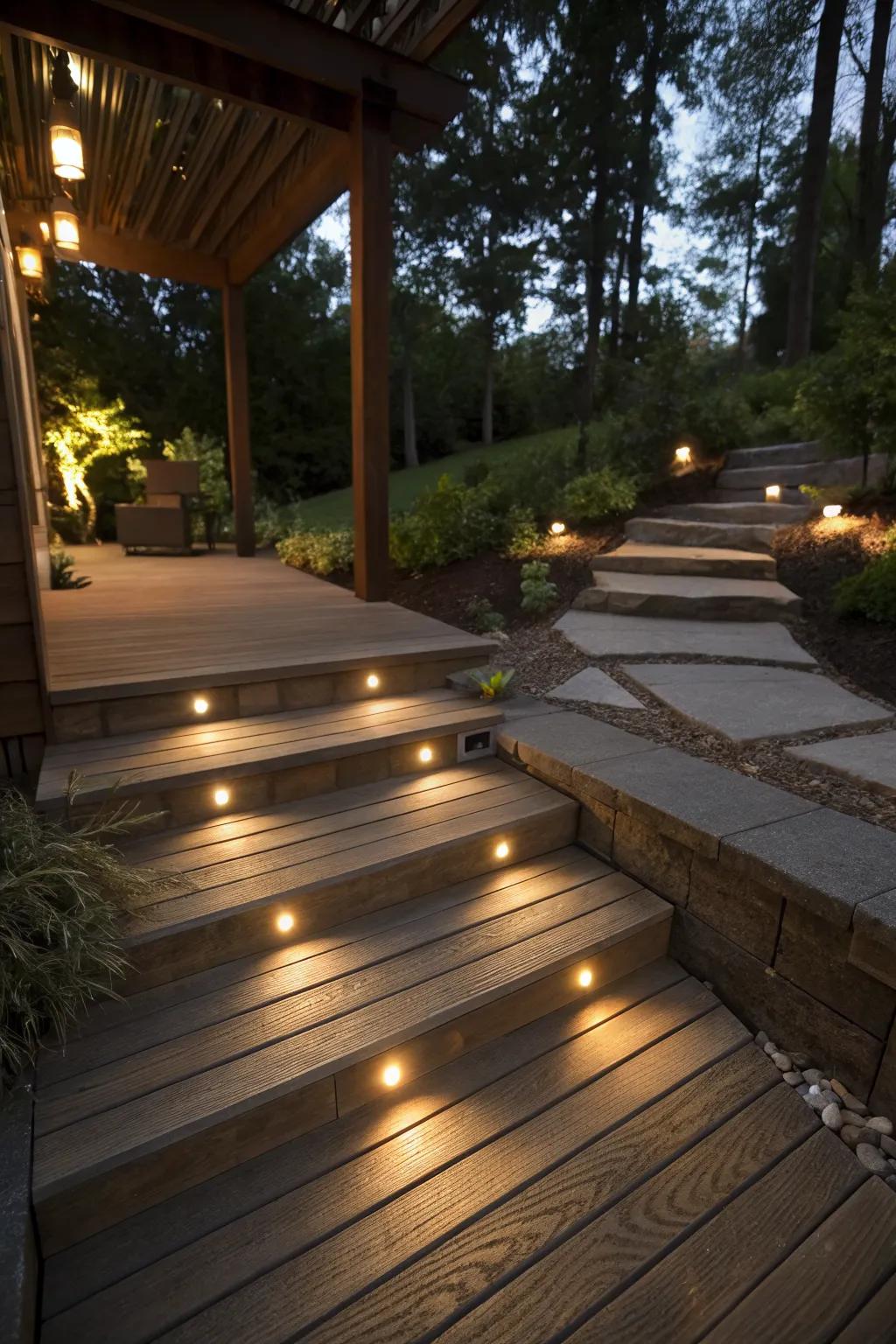 Add a touch of elegance and safety with stairs lighting.