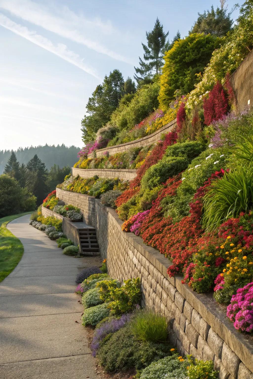 Multi-tier levels create depth and visual interest.