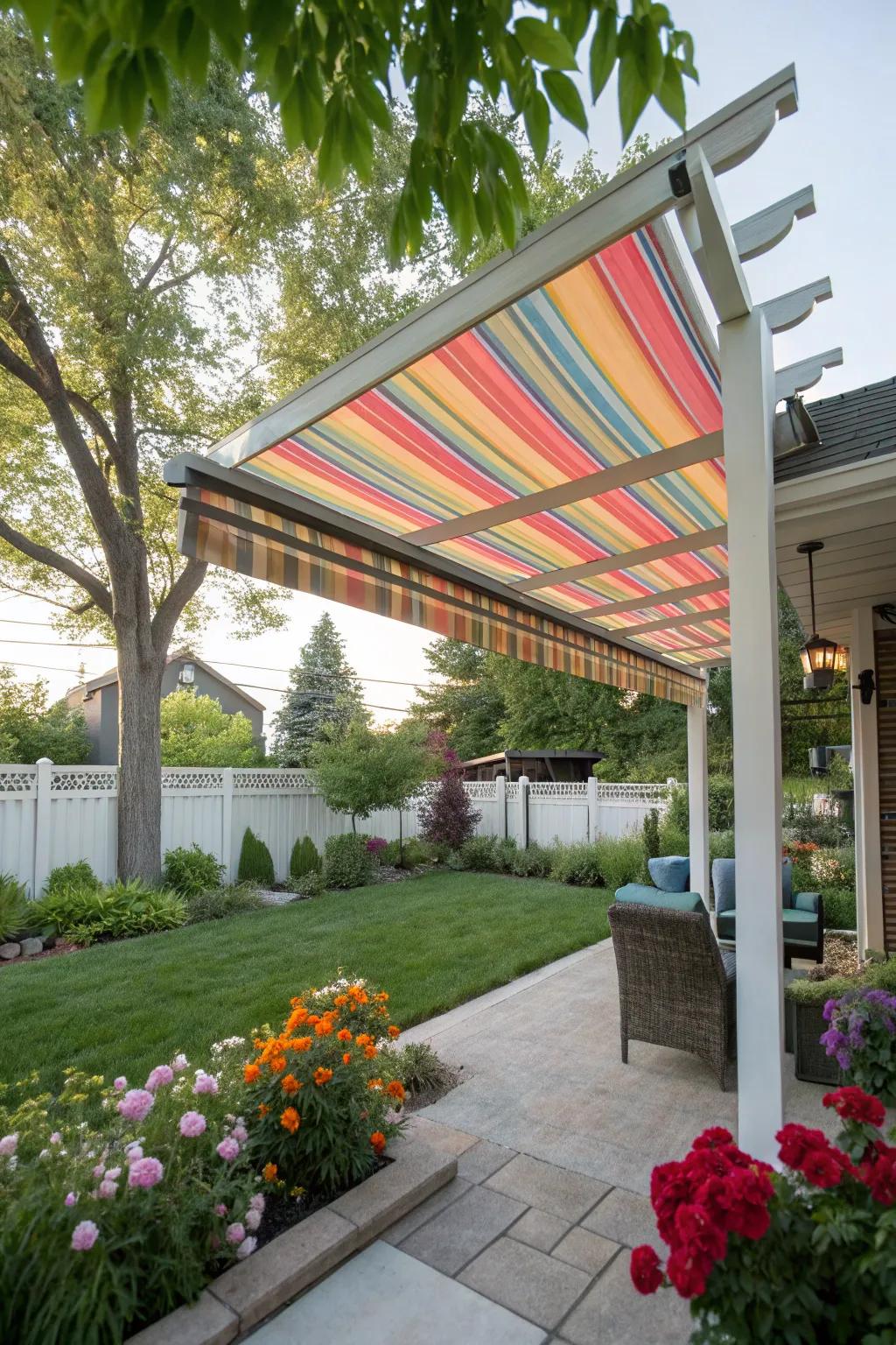 Bring color and fun to your pergola with a color-block design.
