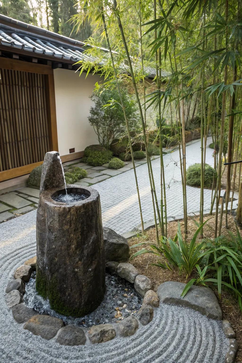 Basalt columns bring a sense of peace and tranquility to your Zen garden.