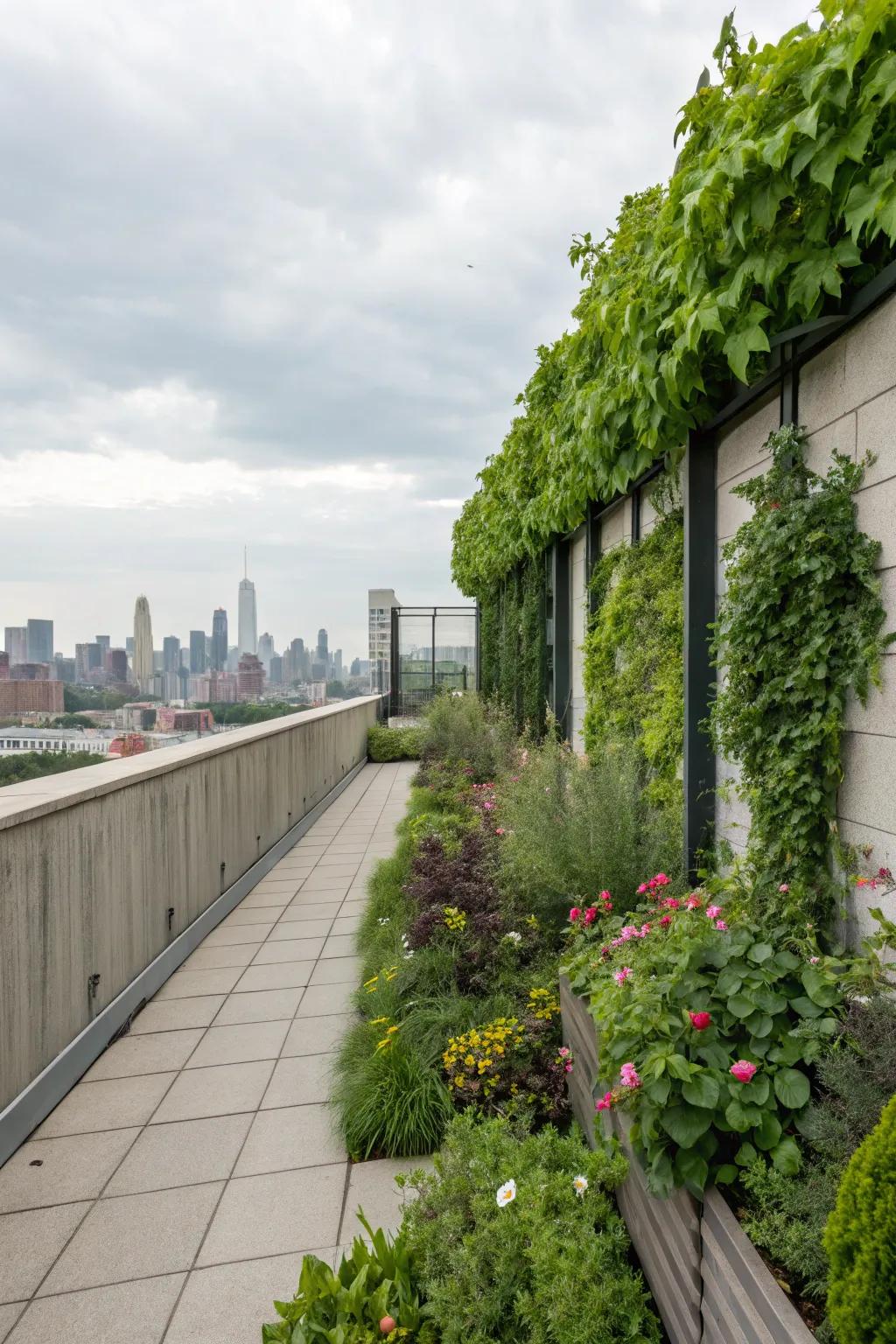 A vertical garden brings nature to your rooftop without sacrificing space.