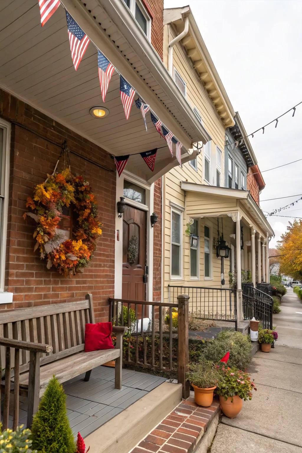 Seasonal decorations add a welcoming touch to your porch.
