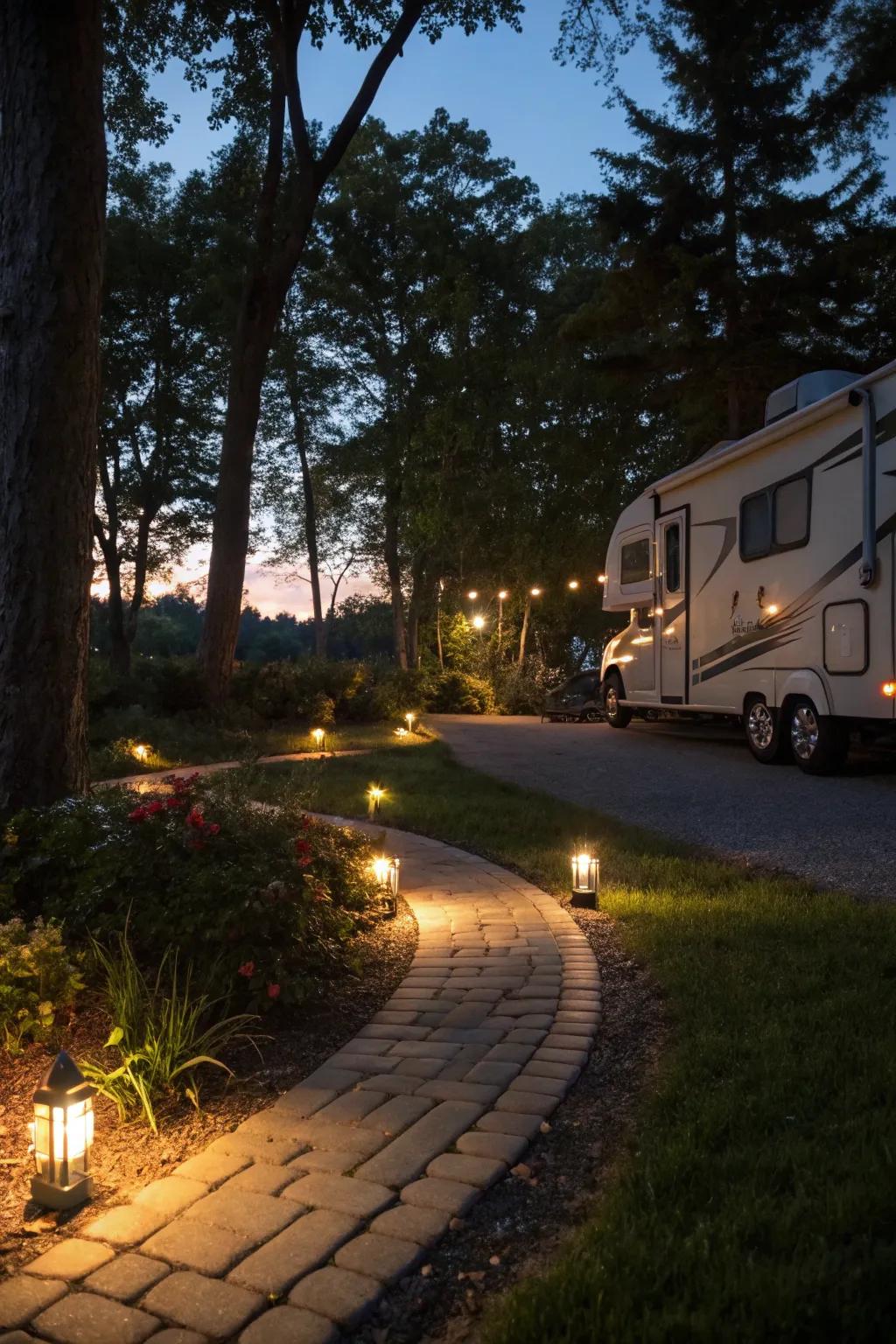 Ground lights provide practical and aesthetic illumination for pathways.