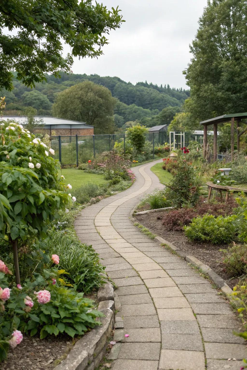 A charming stone pathway inviting exploration and discovery.
