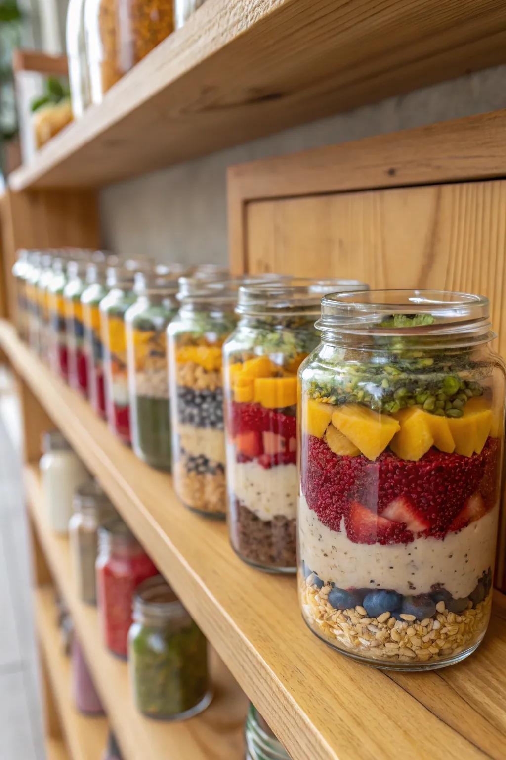 Layered seed jars that bring a touch of nature's artistry into your home.