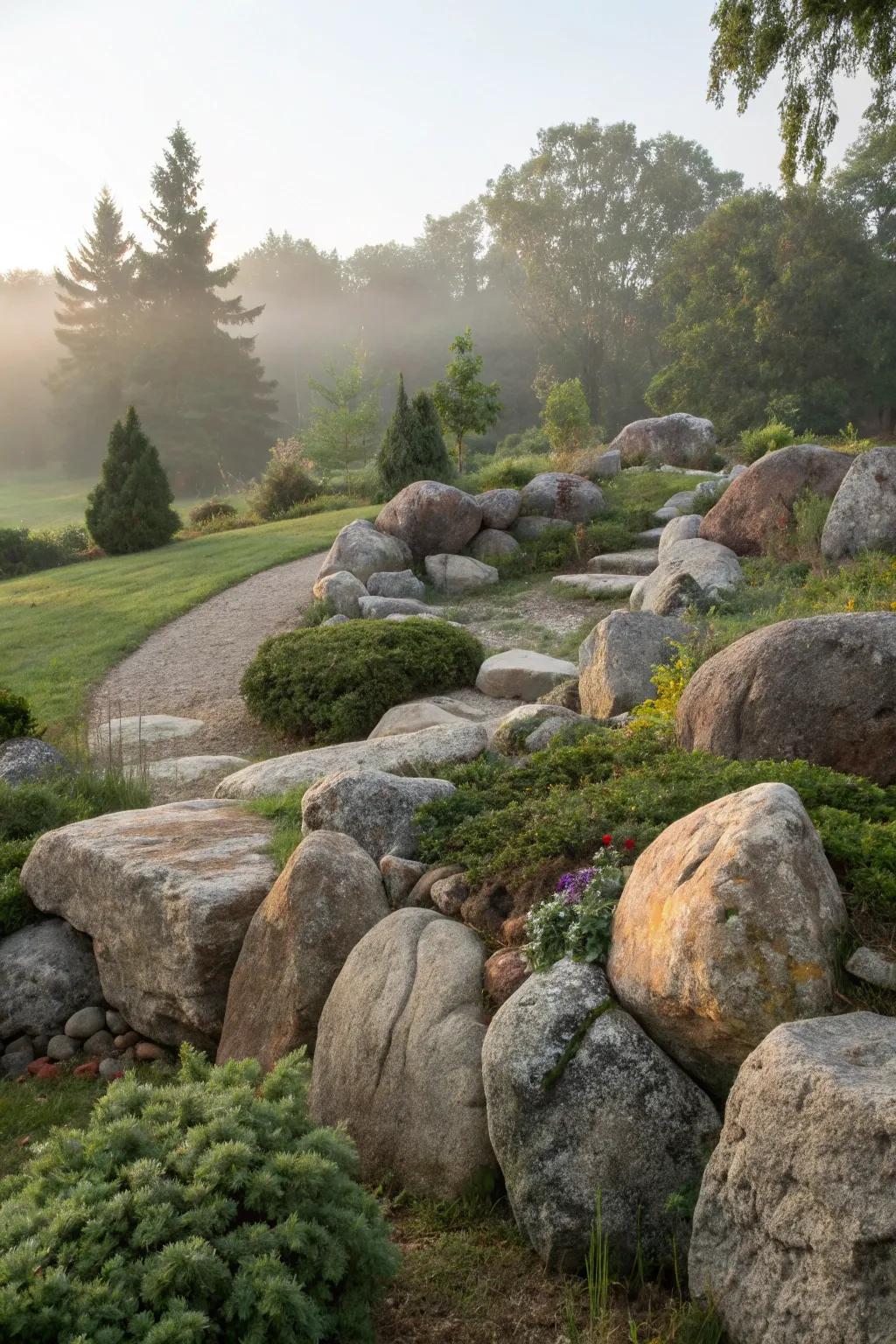Artful rocks add a natural elegance while disguising tank lids.