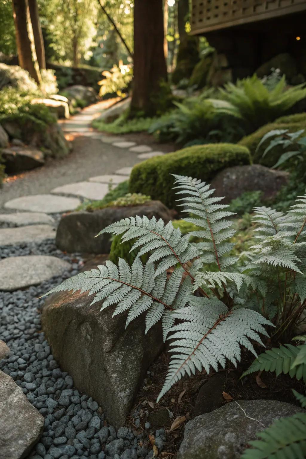 Add elegance with the textured beauty of Japanese painted ferns.
