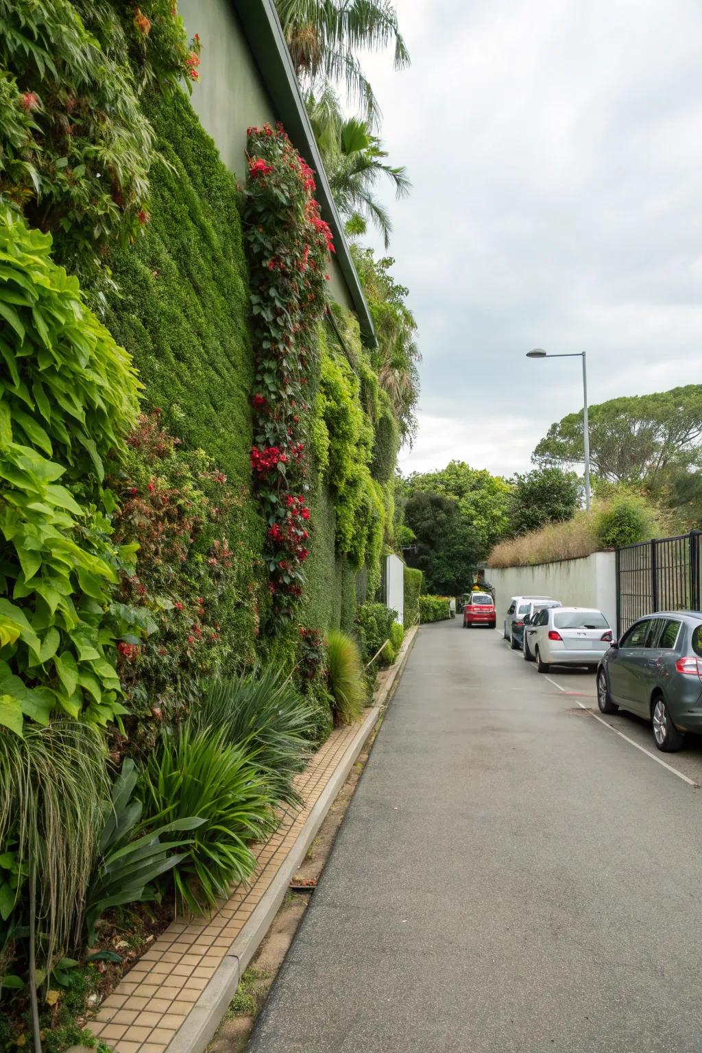 A living green wall is a refreshing and natural way to ensure privacy.