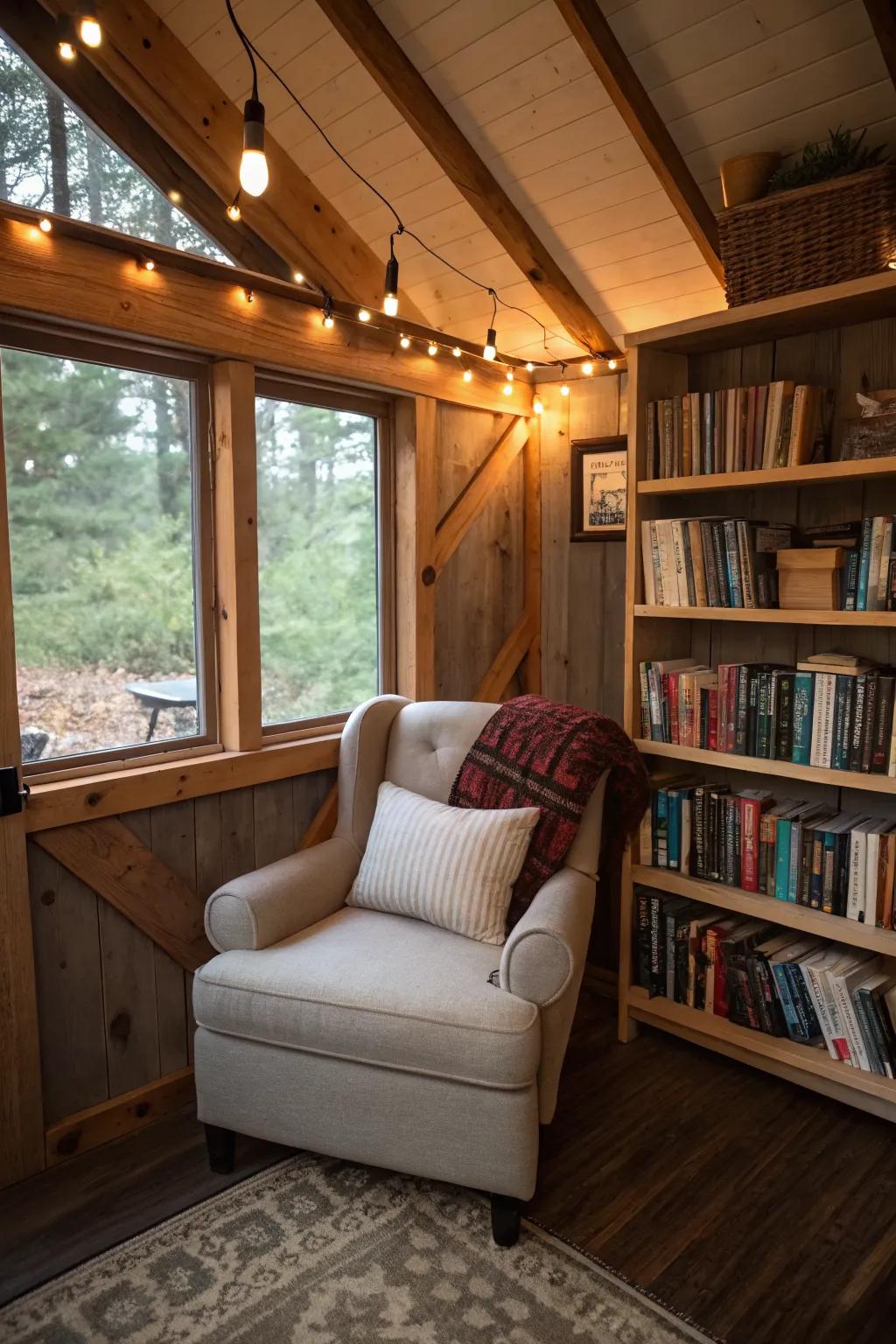 Creative use of loft space for a reading nook