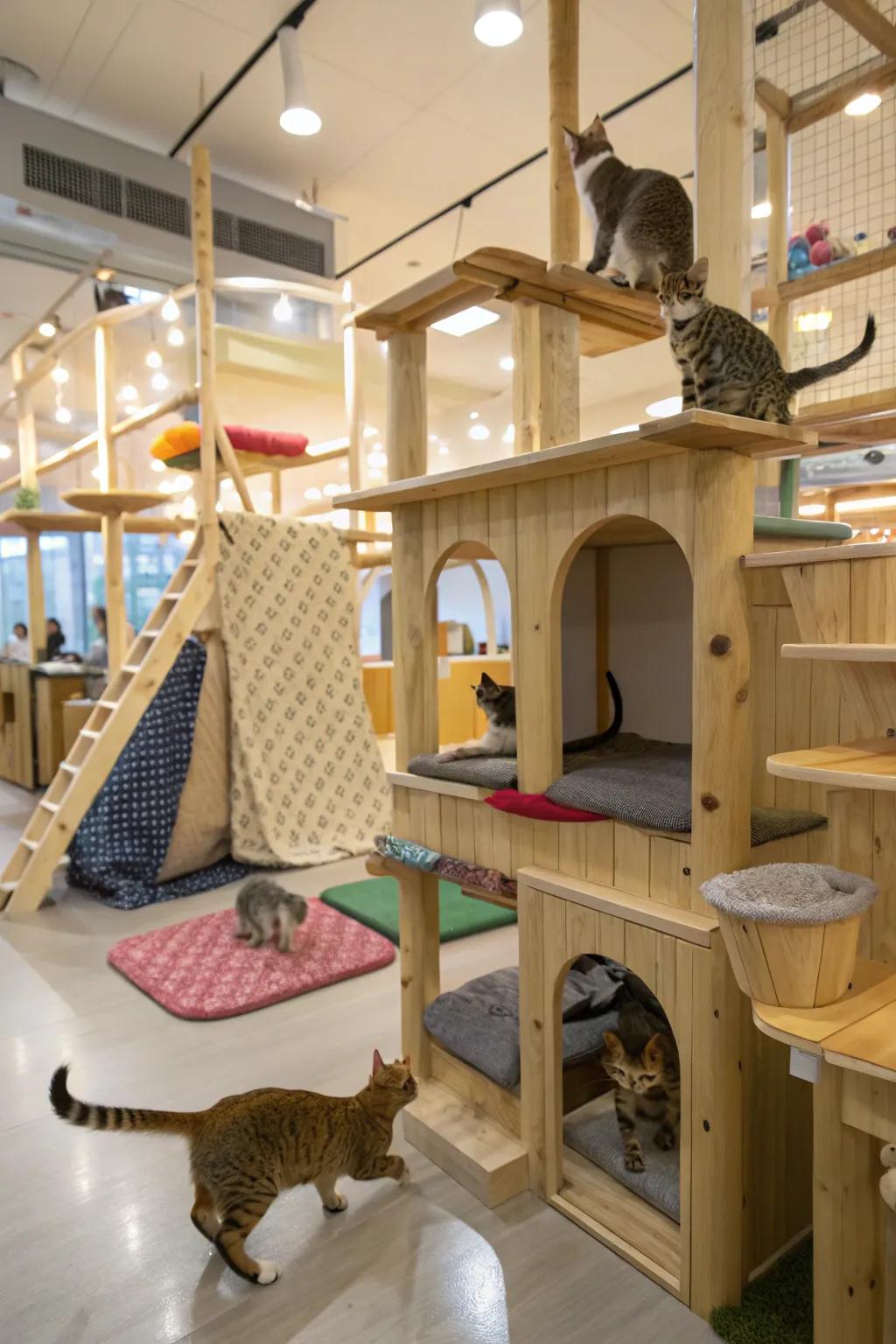A multi-level shed for your adventurous cats.