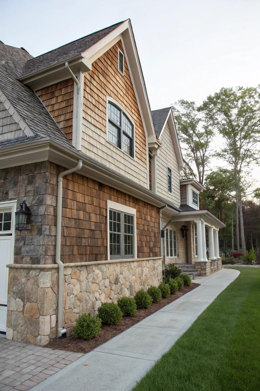 Rustic elegance with mixed materials.