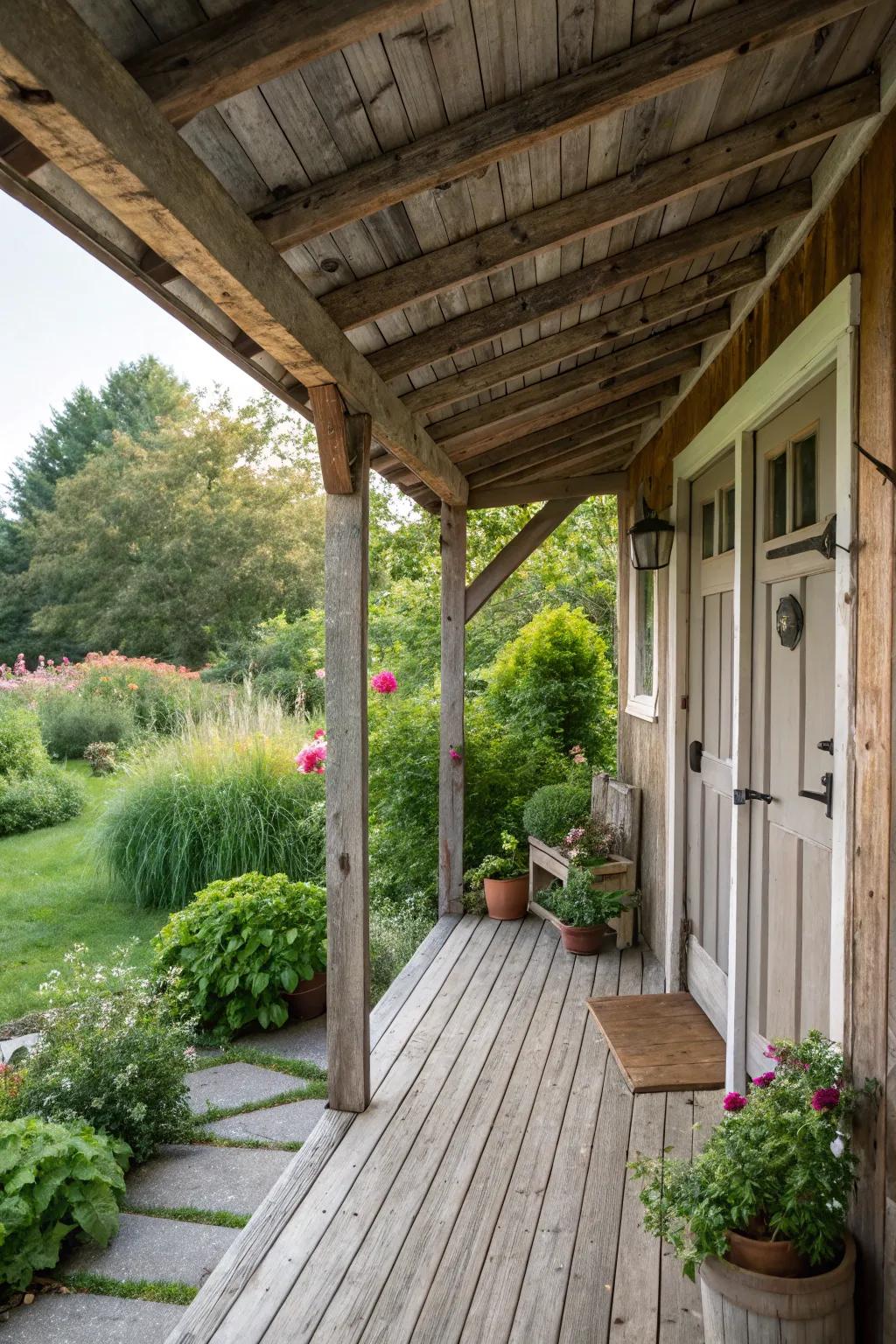 Rustic charm meets practicality with a shed roof.