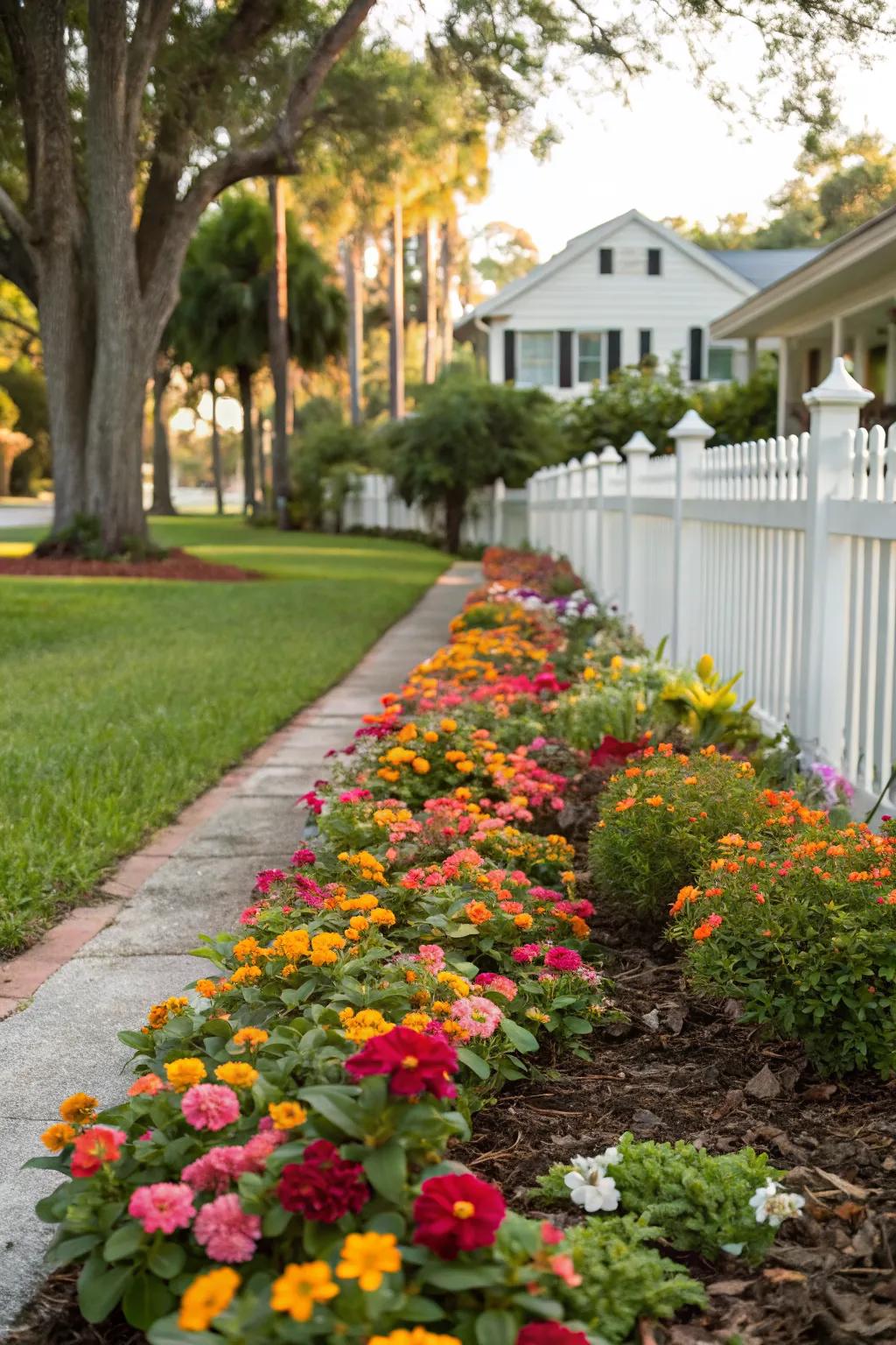 Vibrant flower beds add lively color to your landscape.