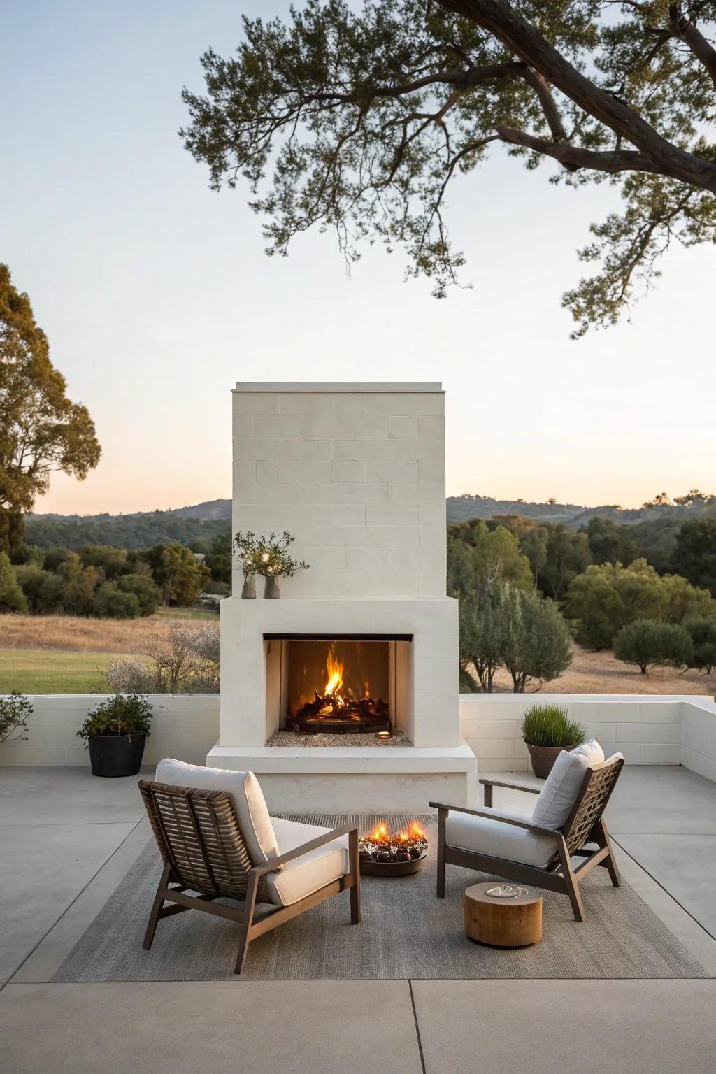 Sleek and simple, a modern fireplace for the minimalists.