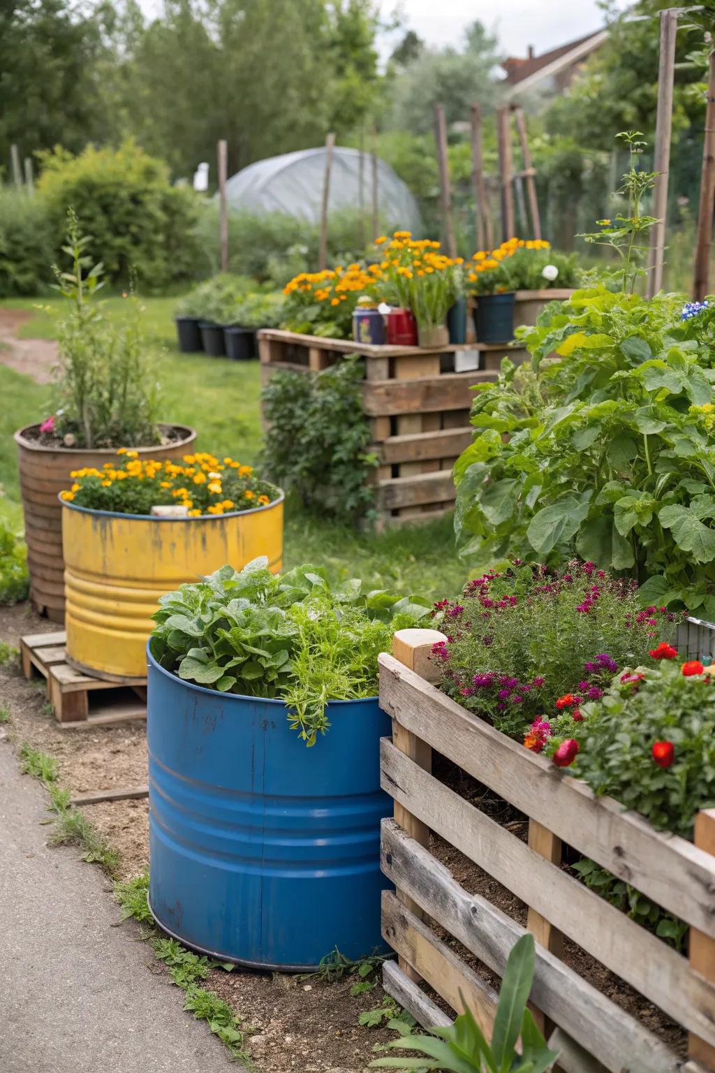Reimagined containers bring an artistic flair to your vegetable garden.