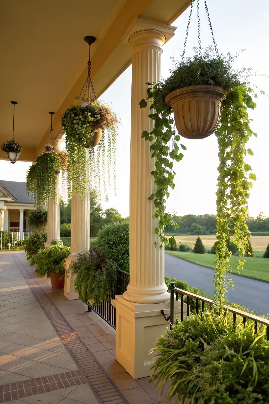 Decorative columns add an elegant touch to any porch design.