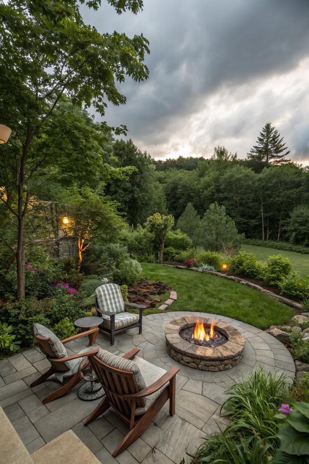 Create cozy seating nooks on your sloped landscape.