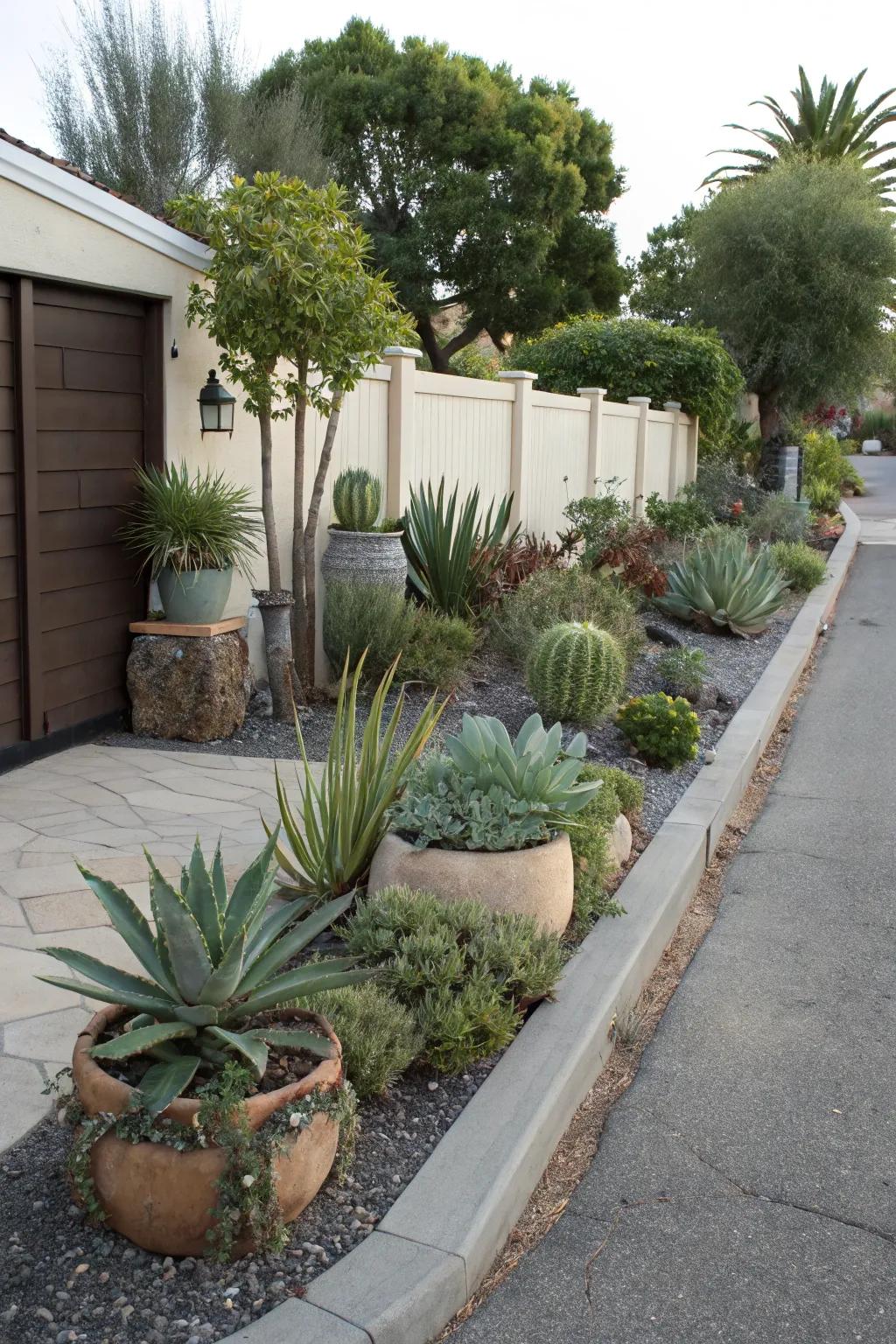 Layered low-maintenance plants add depth and ease to your landscape.