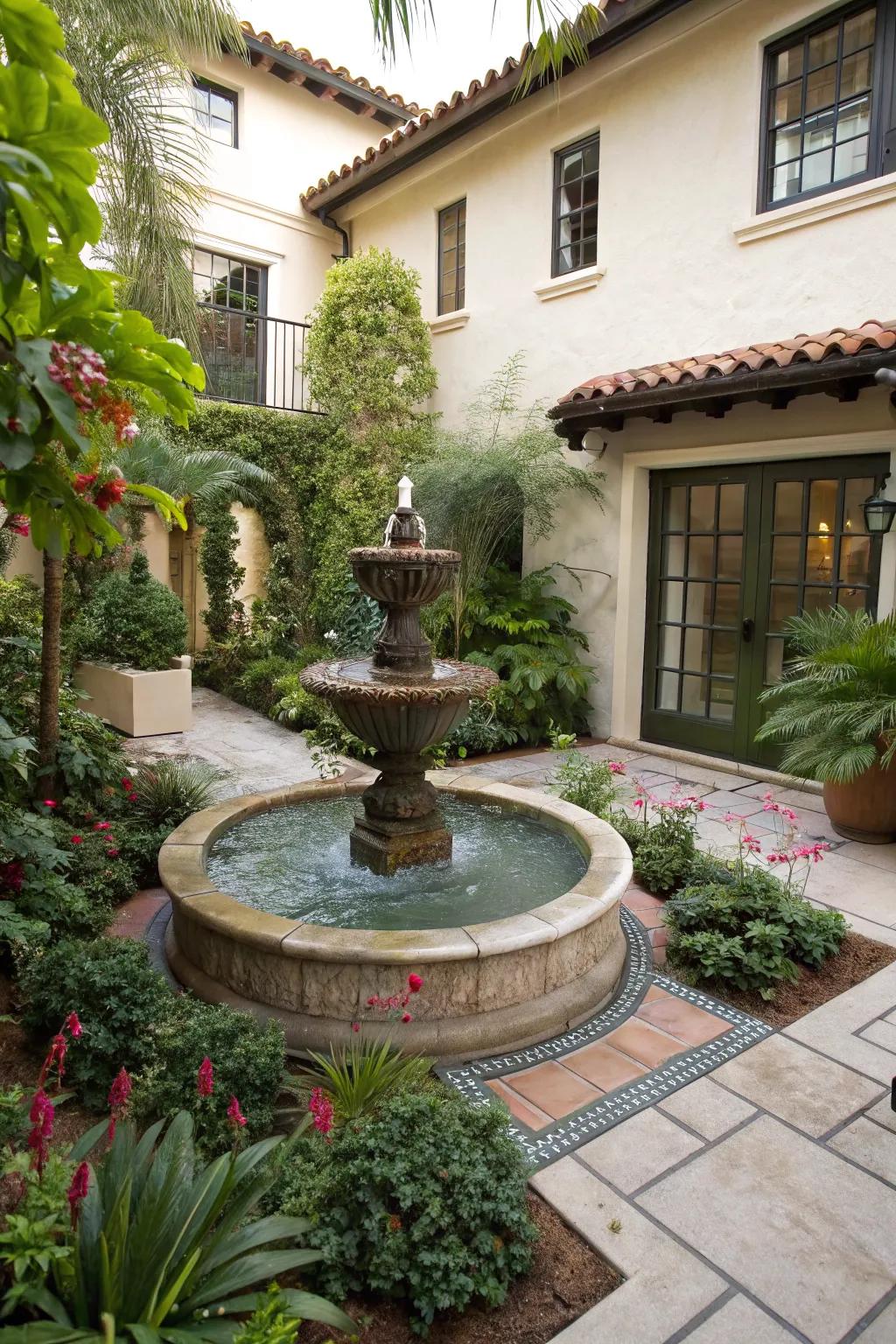 A water feature adds serenity to your space.