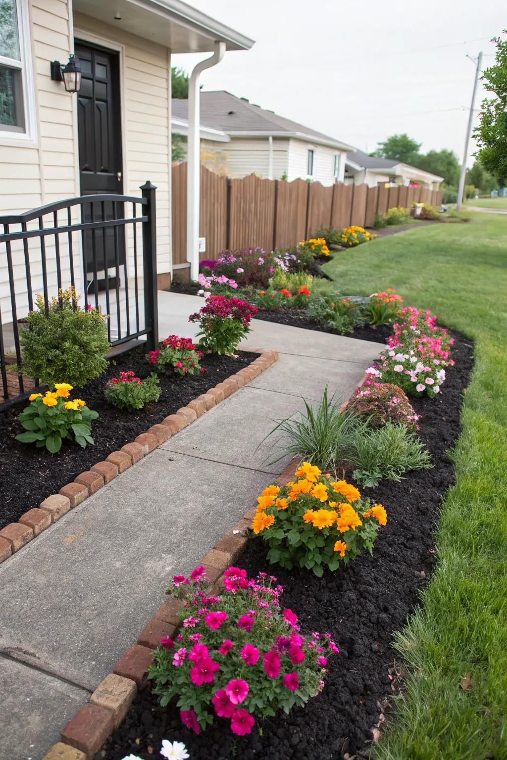 Mulch your flower beds for a polished, low-maintenance look.