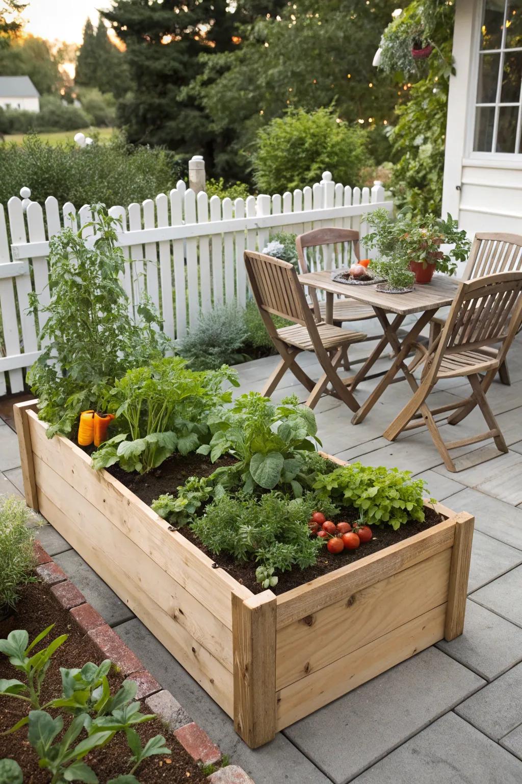 Raised garden beds bring fresh produce to small spaces