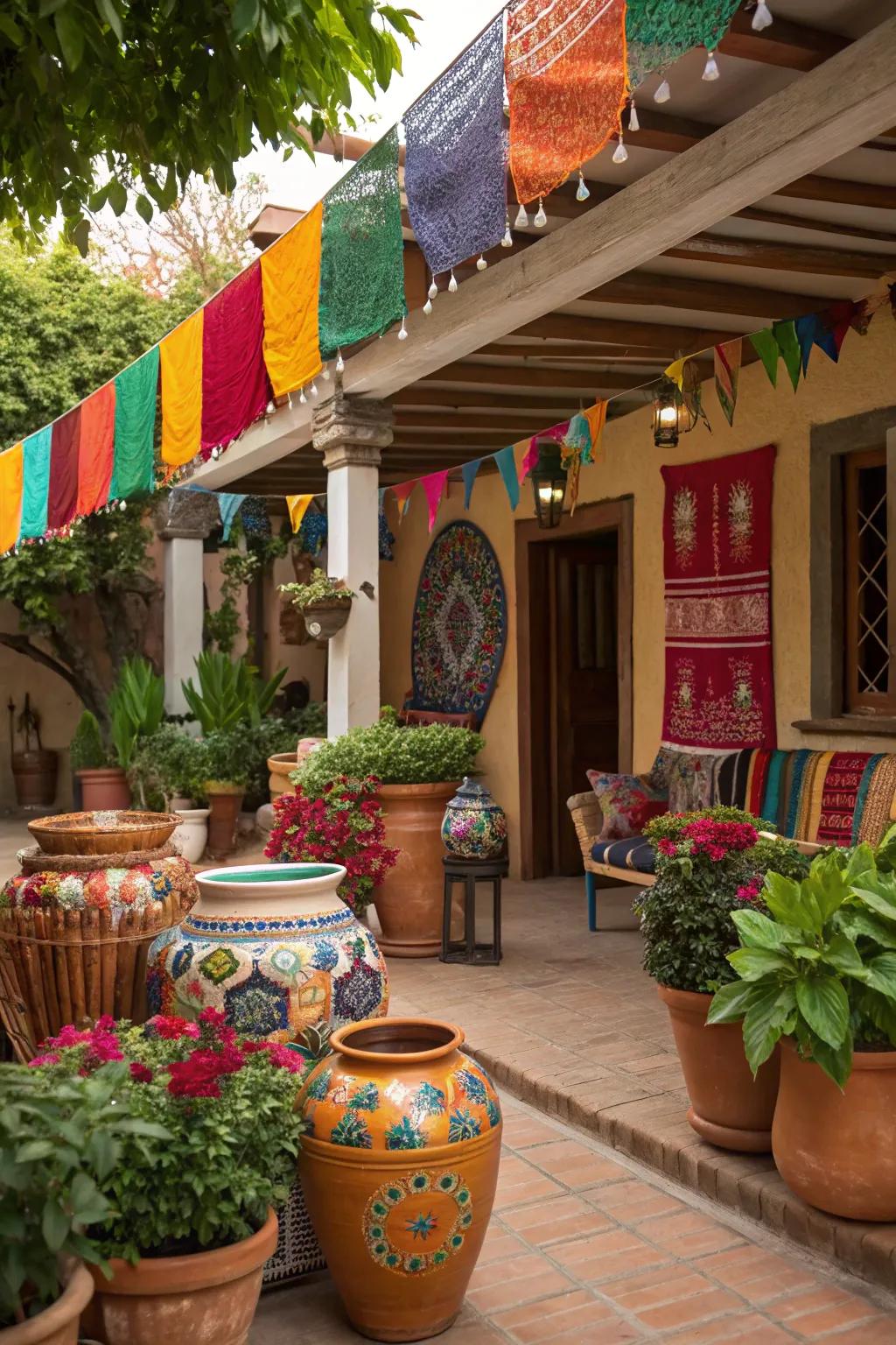 Cultural elements infuse your patio with warmth and personality.