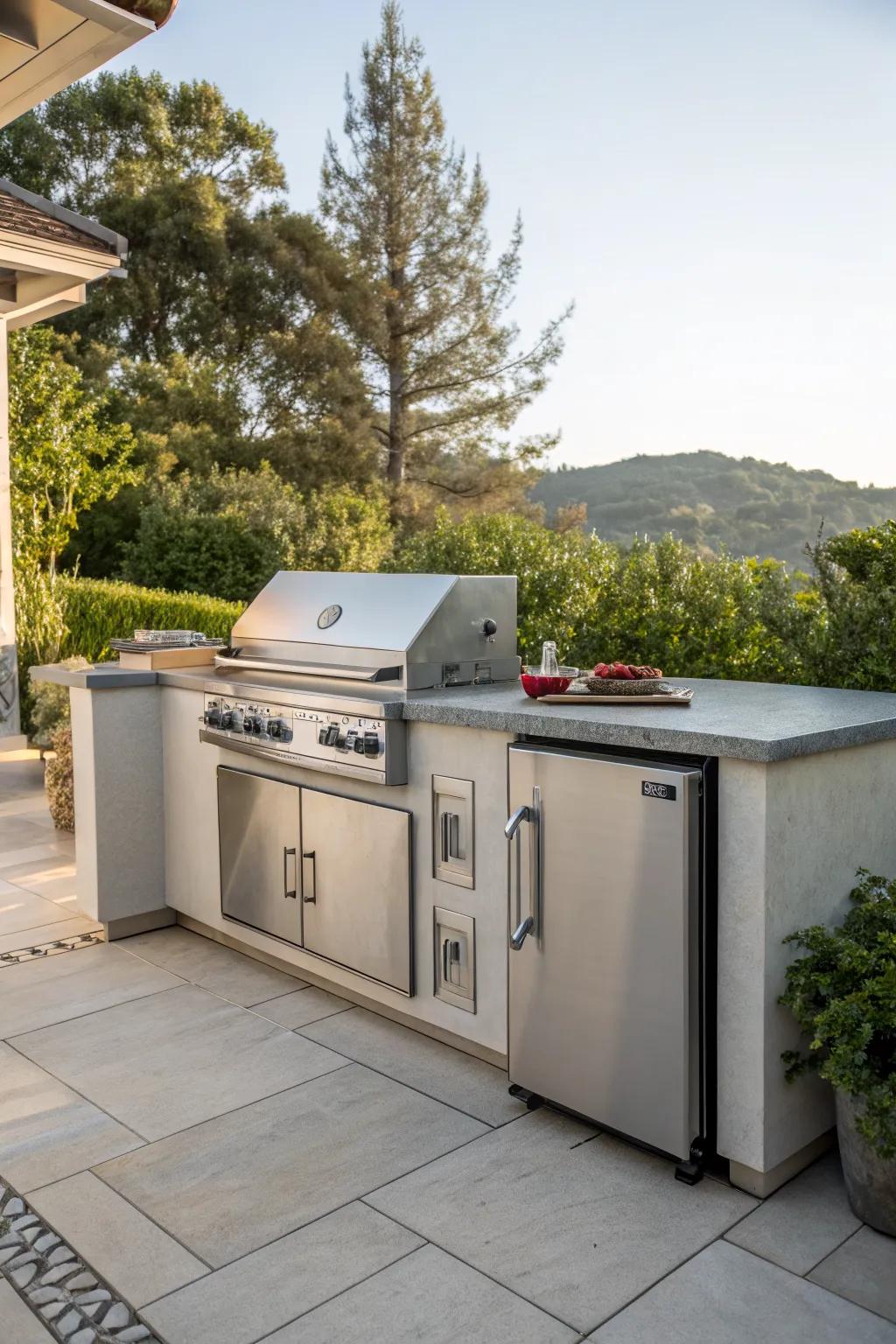 Built-in appliances offer a modern and cohesive design.