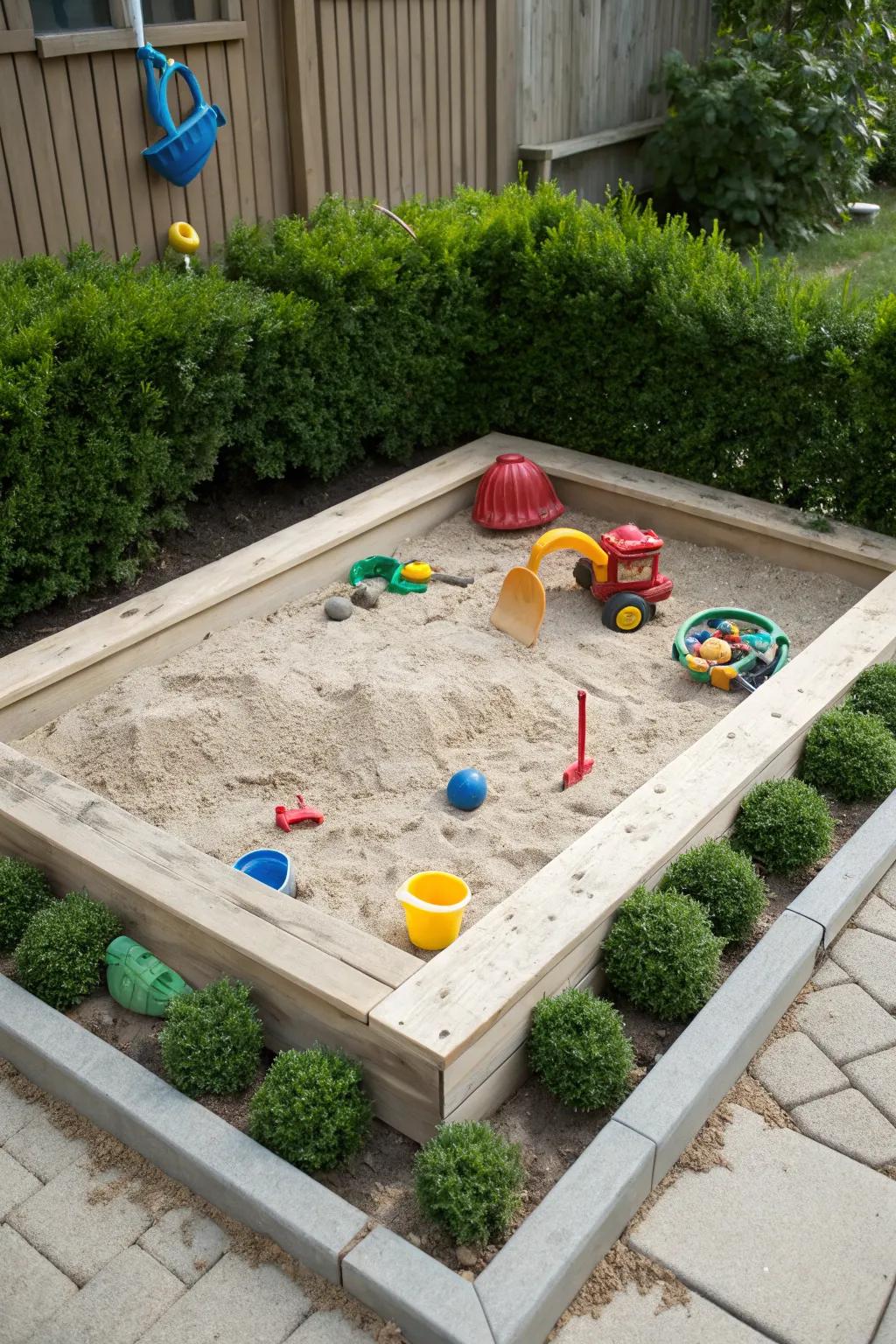 Compact sandboxes offer endless digging adventures.