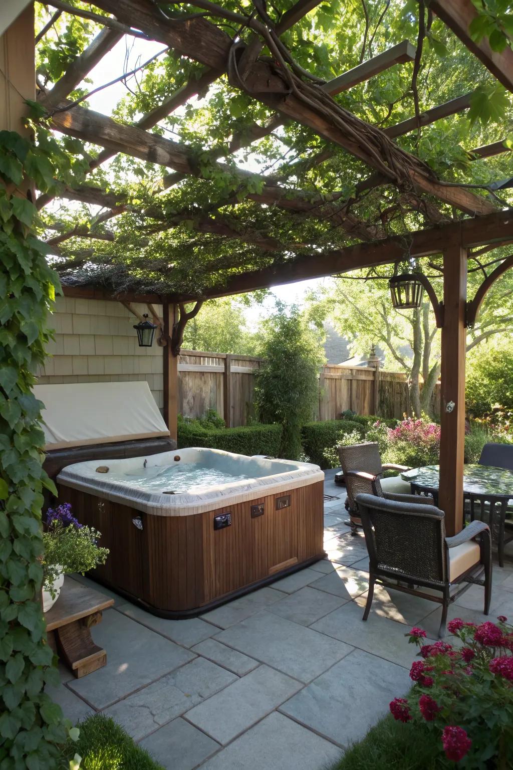 A pergola defines your patio space while providing shade.