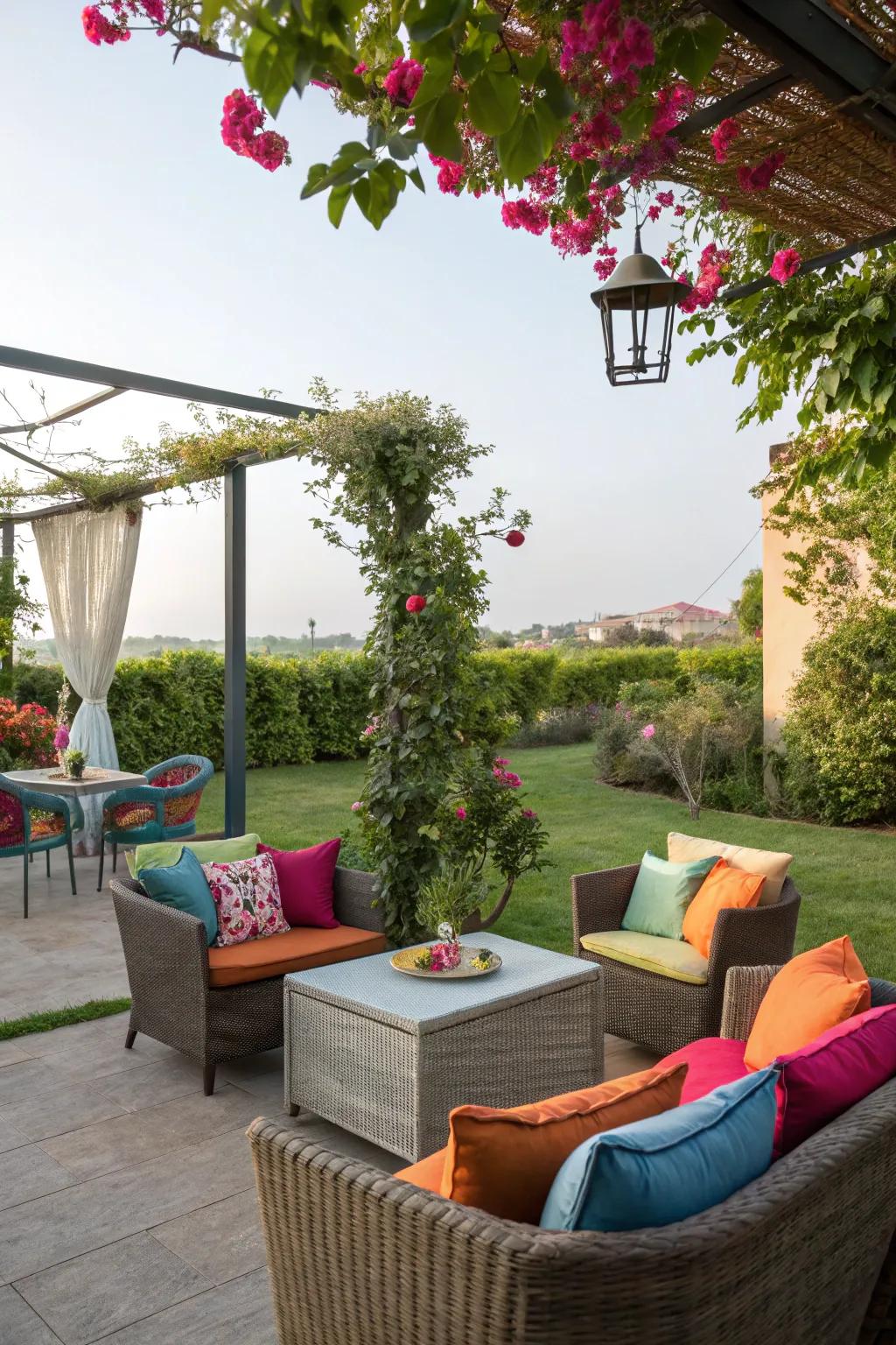 Enjoy your outdoor space with chic seating arrangements.