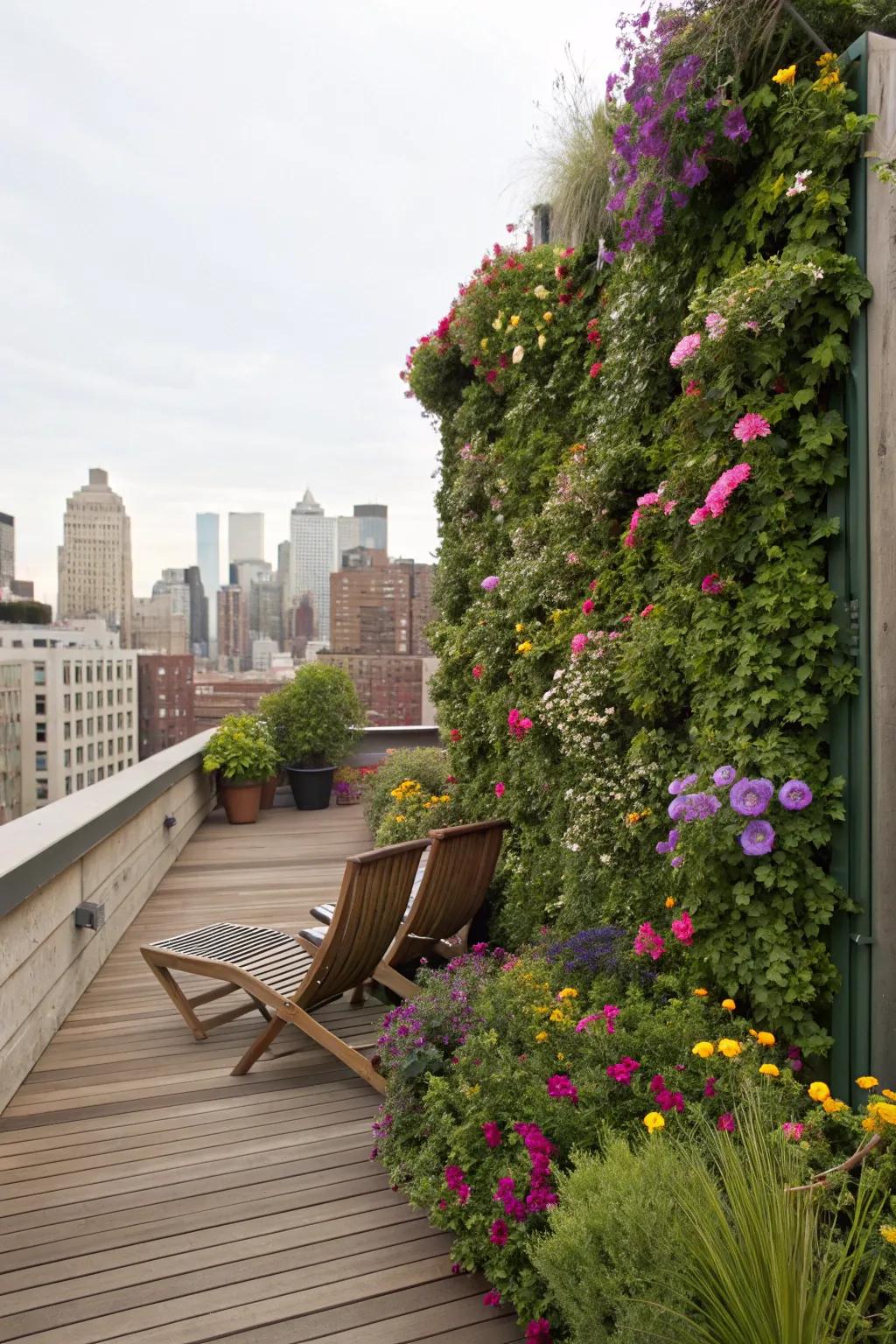 Vertical gardens bring lush beauty to small spaces.