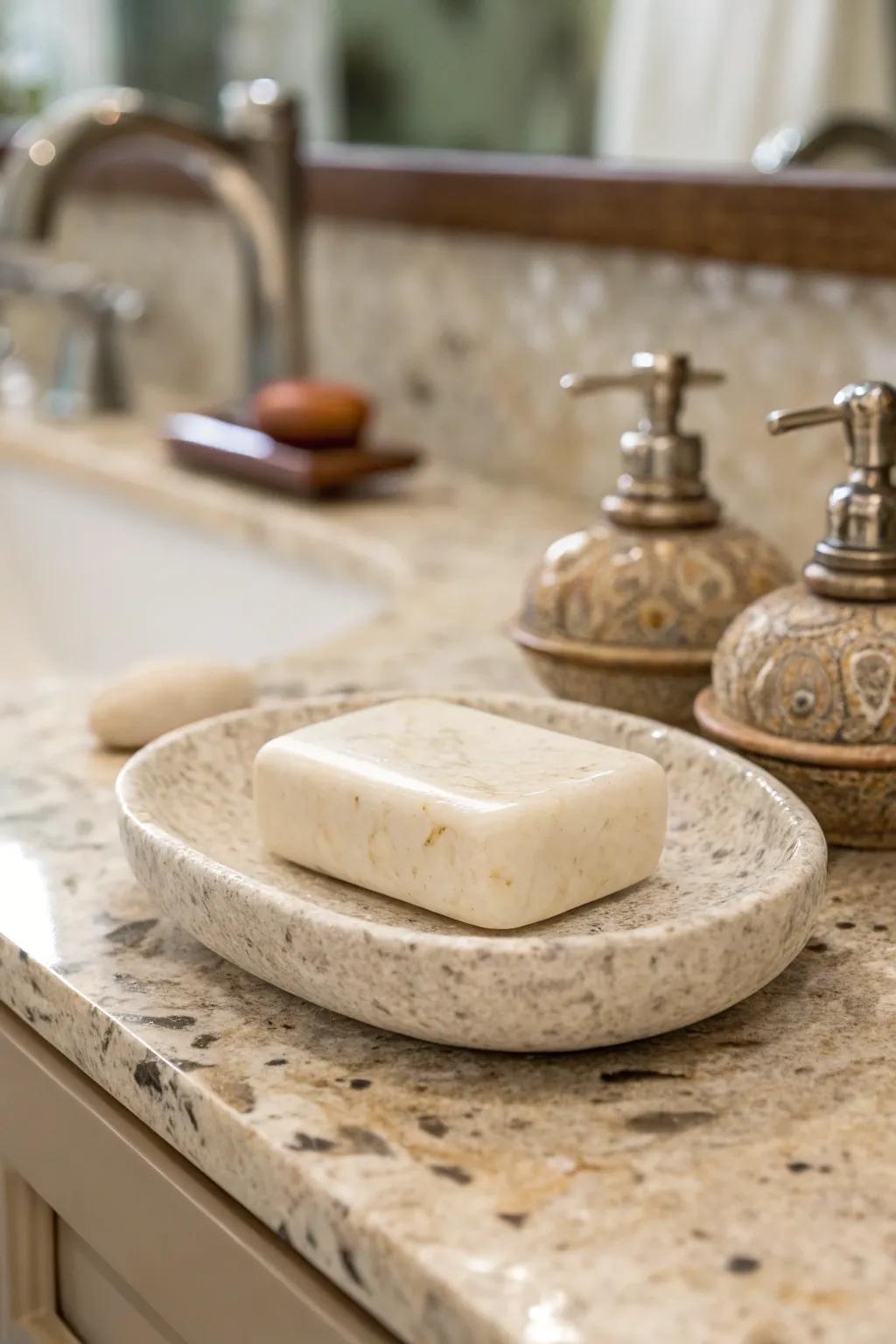 Natural stones bring a touch of earthiness to your spa decor.