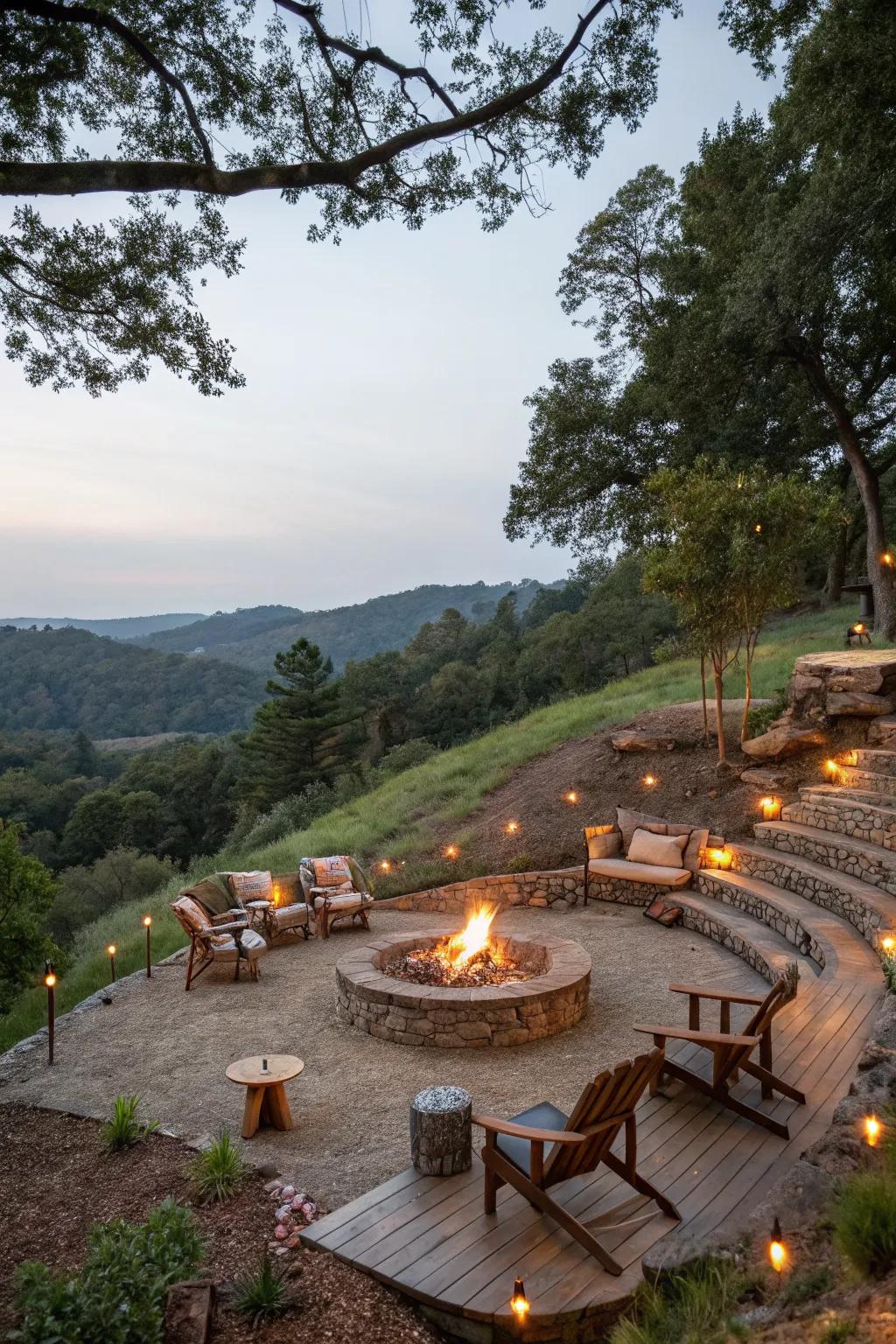 A fire pit turns any evening into a cozy gathering.