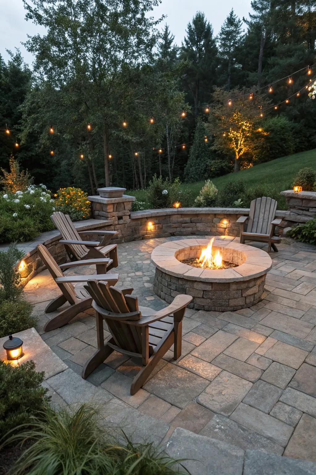 Circular seating encourages friendly gatherings.