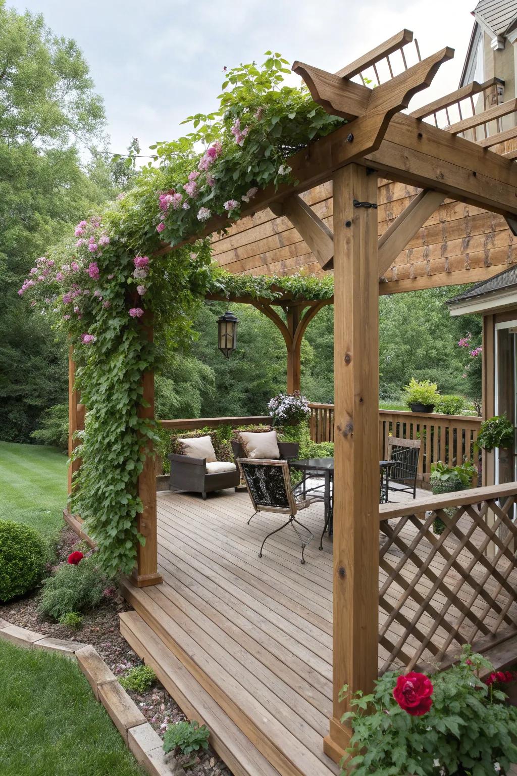 A pergola adds structure and shade to your deck.