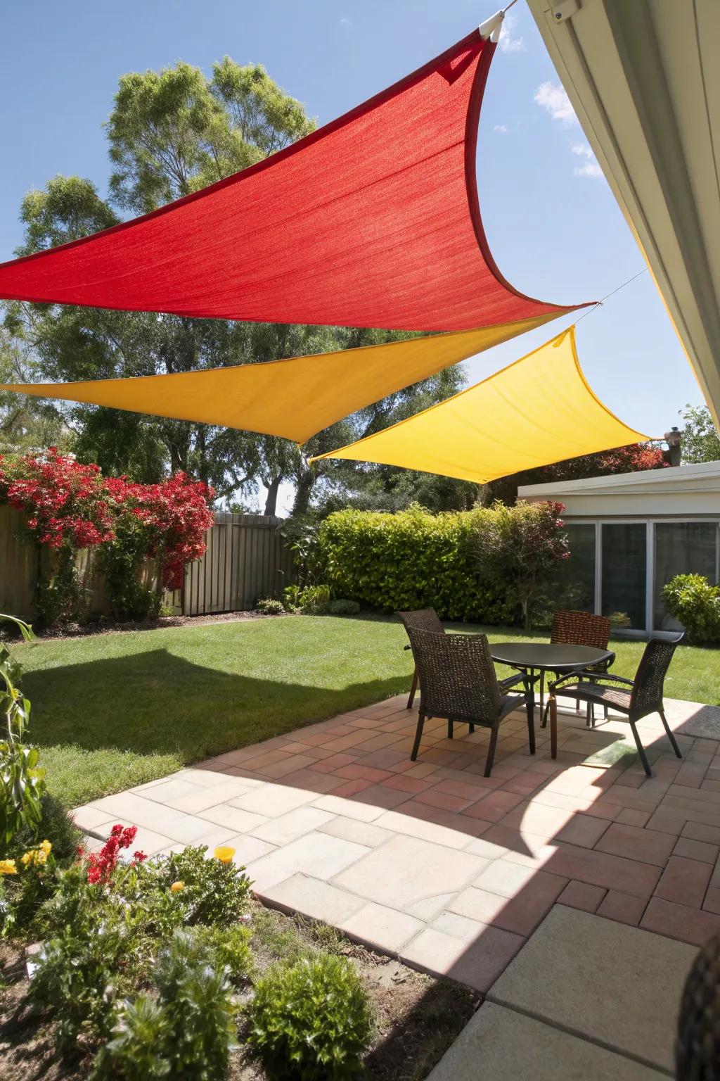 Bring energy to your garden with colorful canopies.