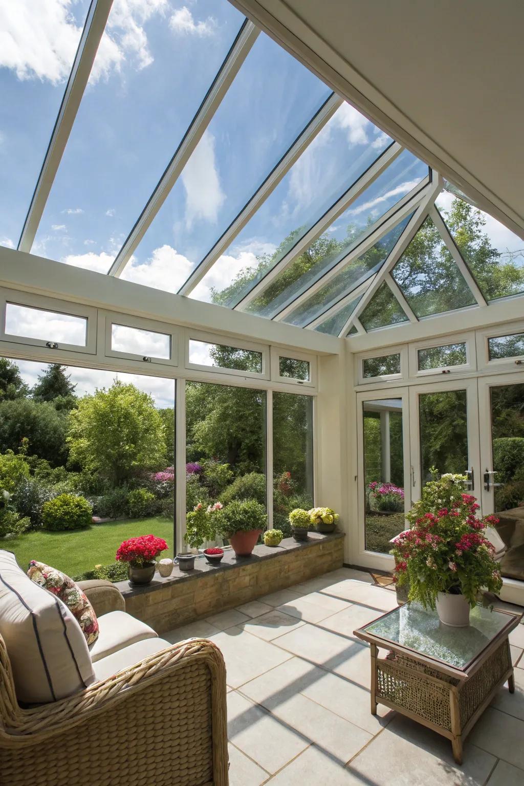 Solarium style sunrooms offer stunning, uninterrupted views.