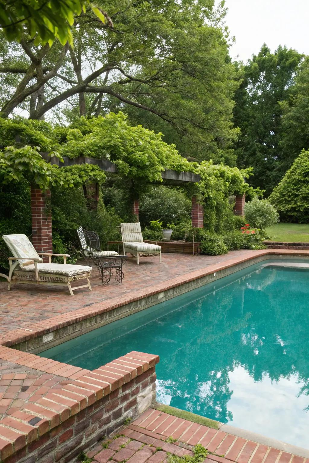 Brick coping provides a classic touch to your pool.