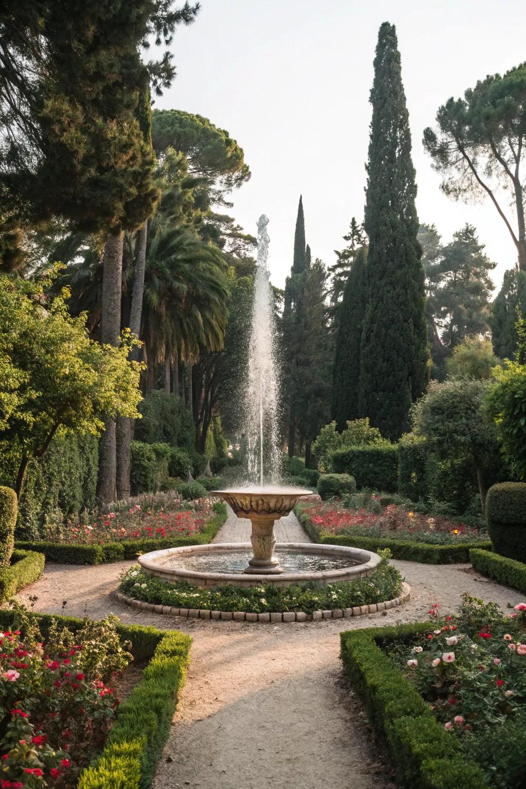 Add tranquility to your garden with a tall fountain.