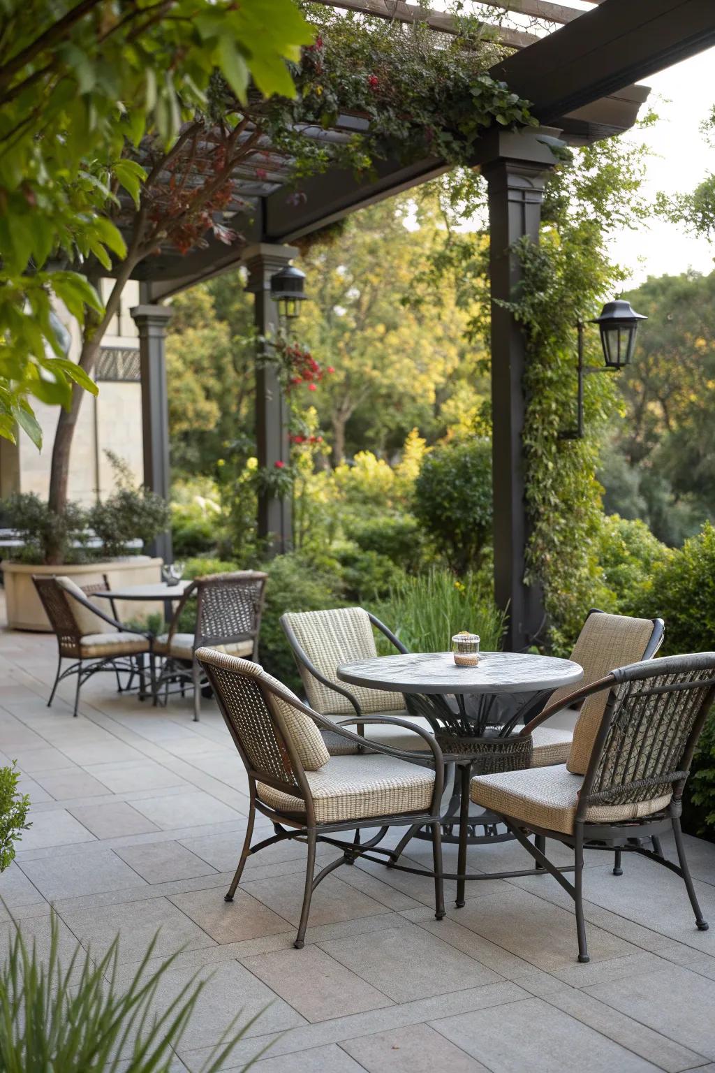 Enjoy the flexibility of a pop-up outdoor living room.