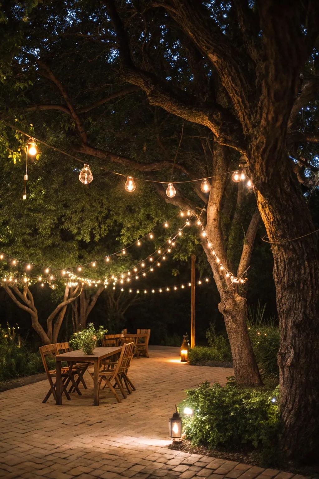 Illuminate your evenings with enchanting string lights.