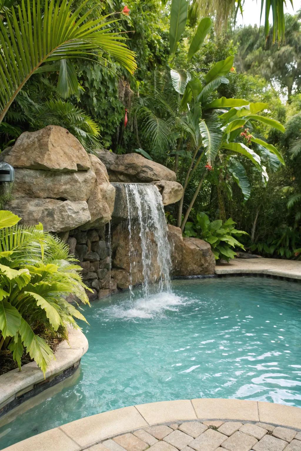 Enhance your pool with a beautiful waterfall feature.