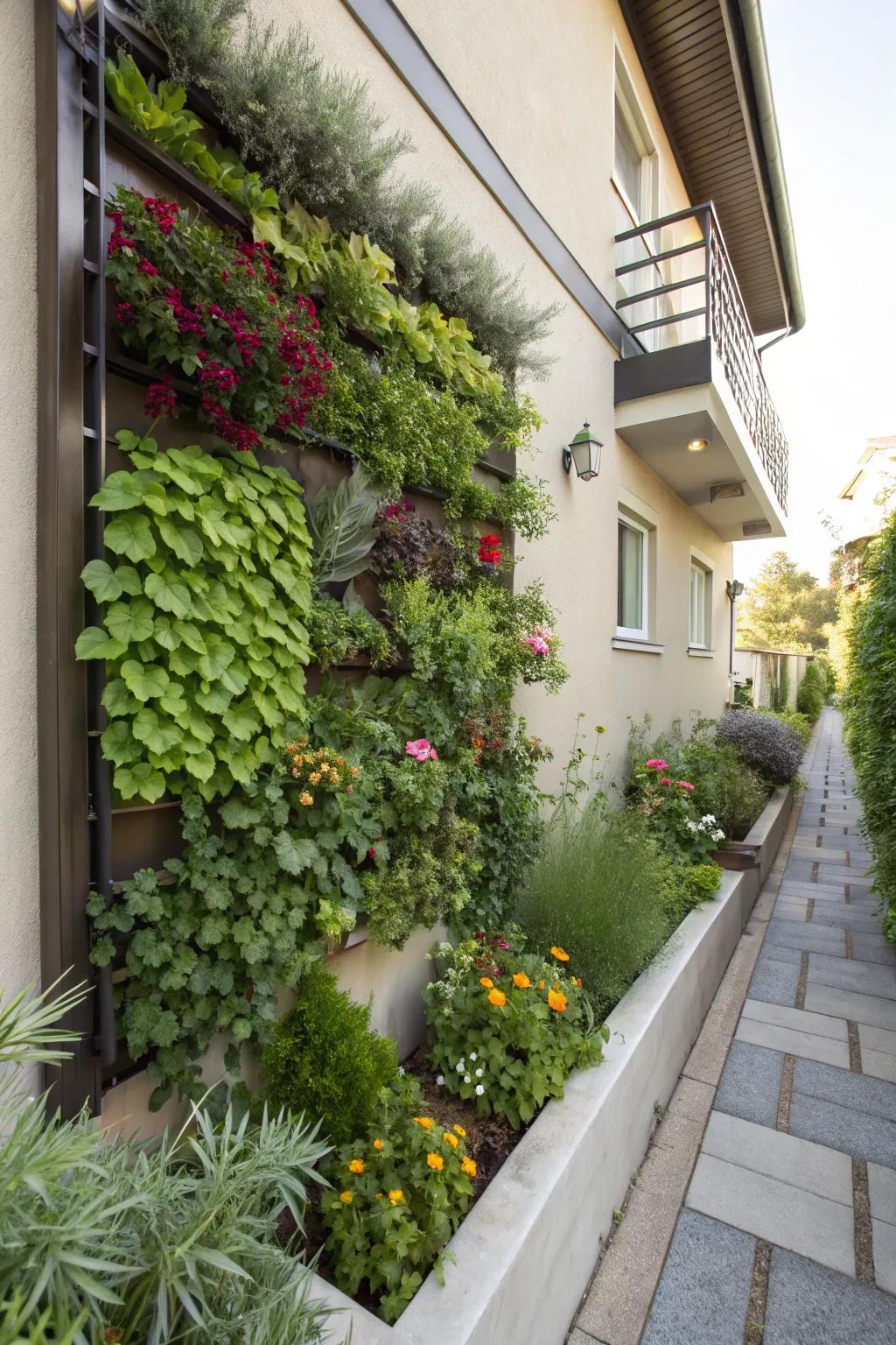 Vertical gardens turn walls into lush, living canvases.