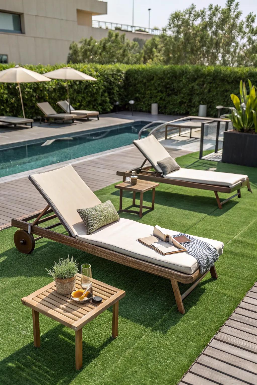 Create a relaxing retreat by your poolside.