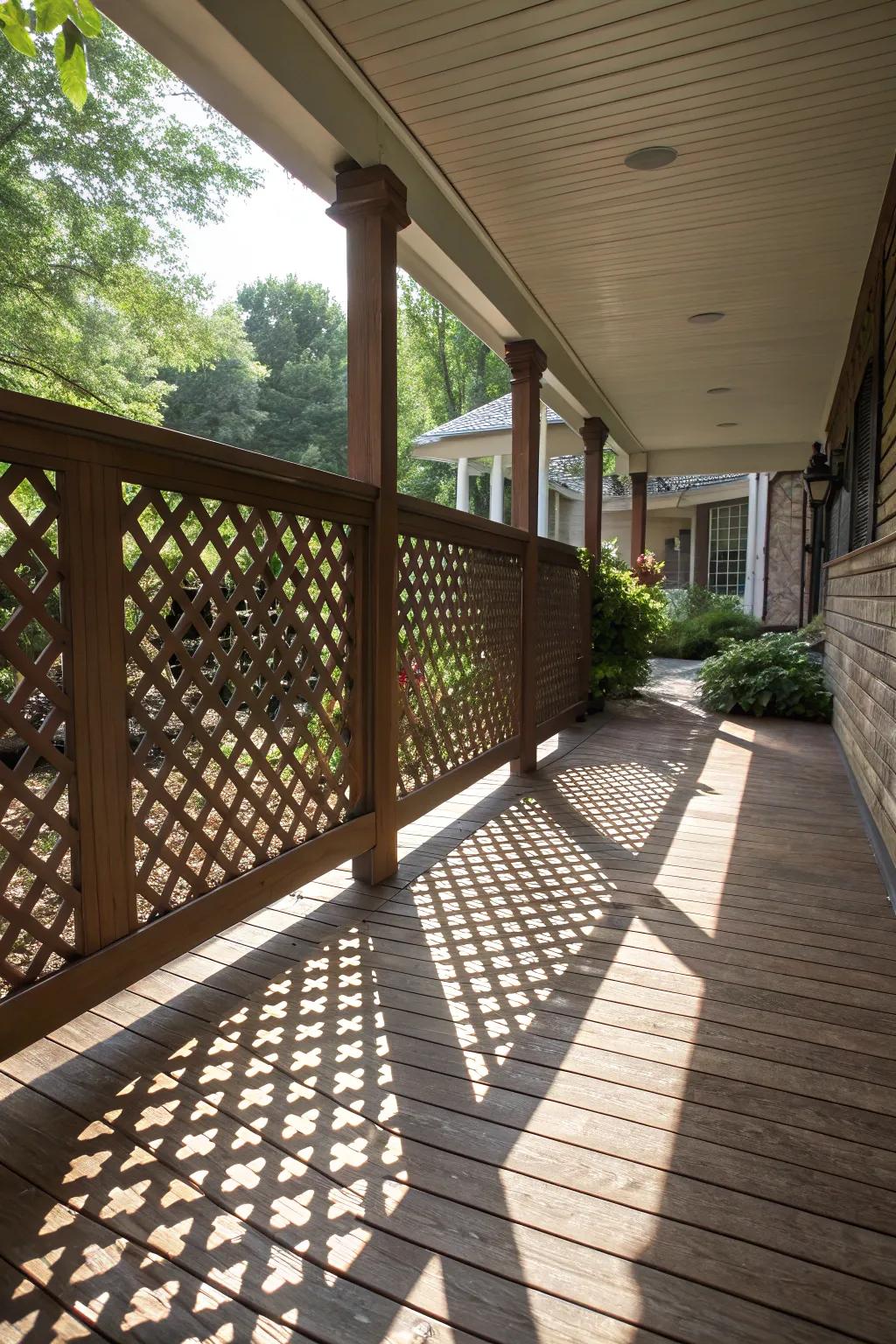 Enhance your deck's appearance with elegant lattice skirting.