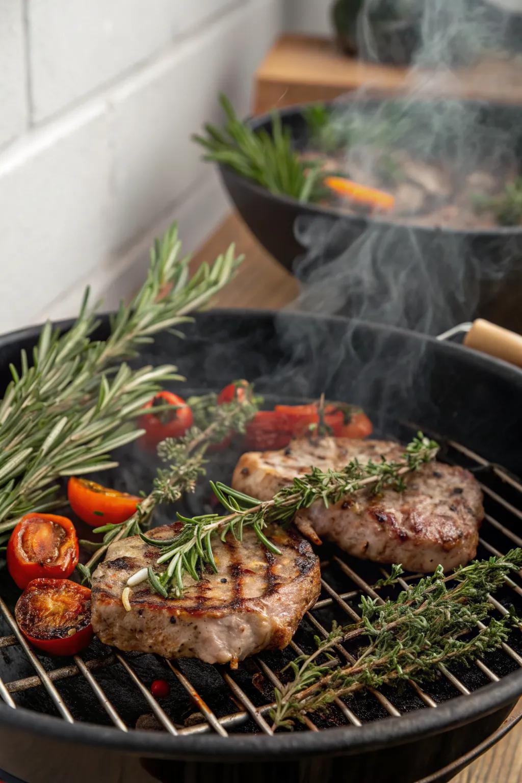 Infuse your BBQ with natural flavors using fresh herbs.