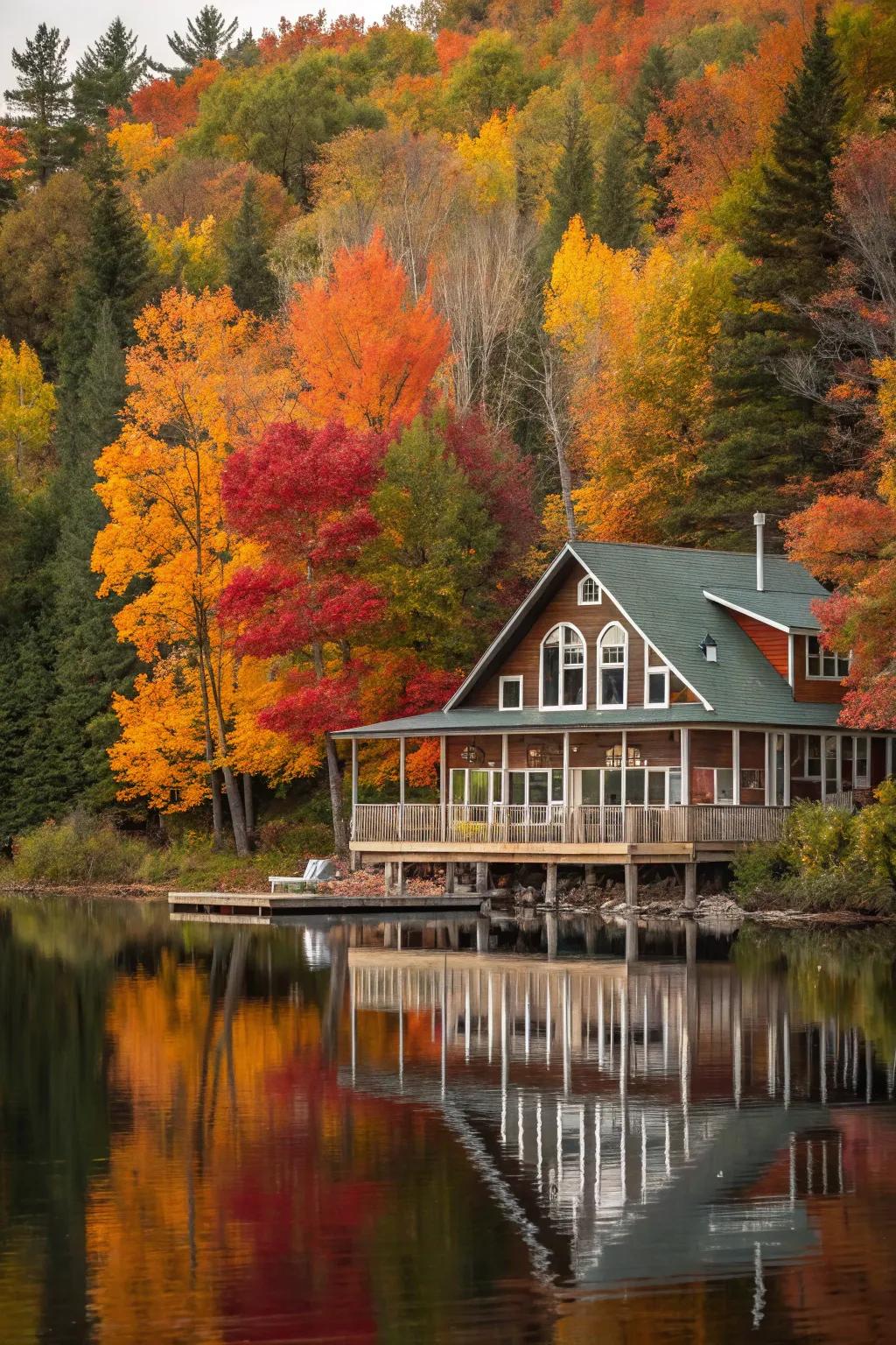 Lakeside cabins provide a serene retreat with stunning views.