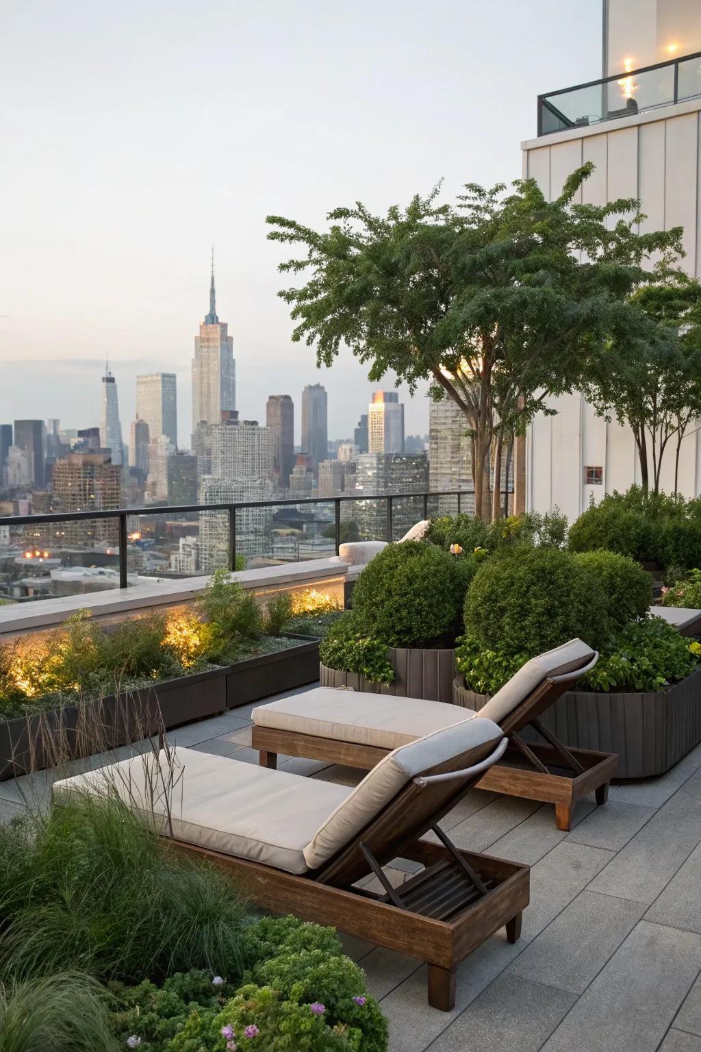 Escape the hustle with a rooftop garden oasis.